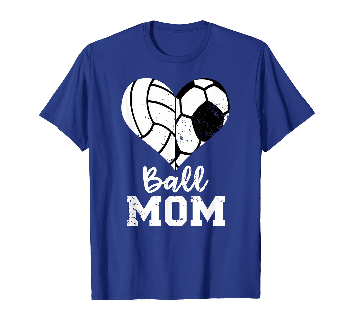 Ball Mom Heart Funny Soccer Volleyball Mom T-Shirt