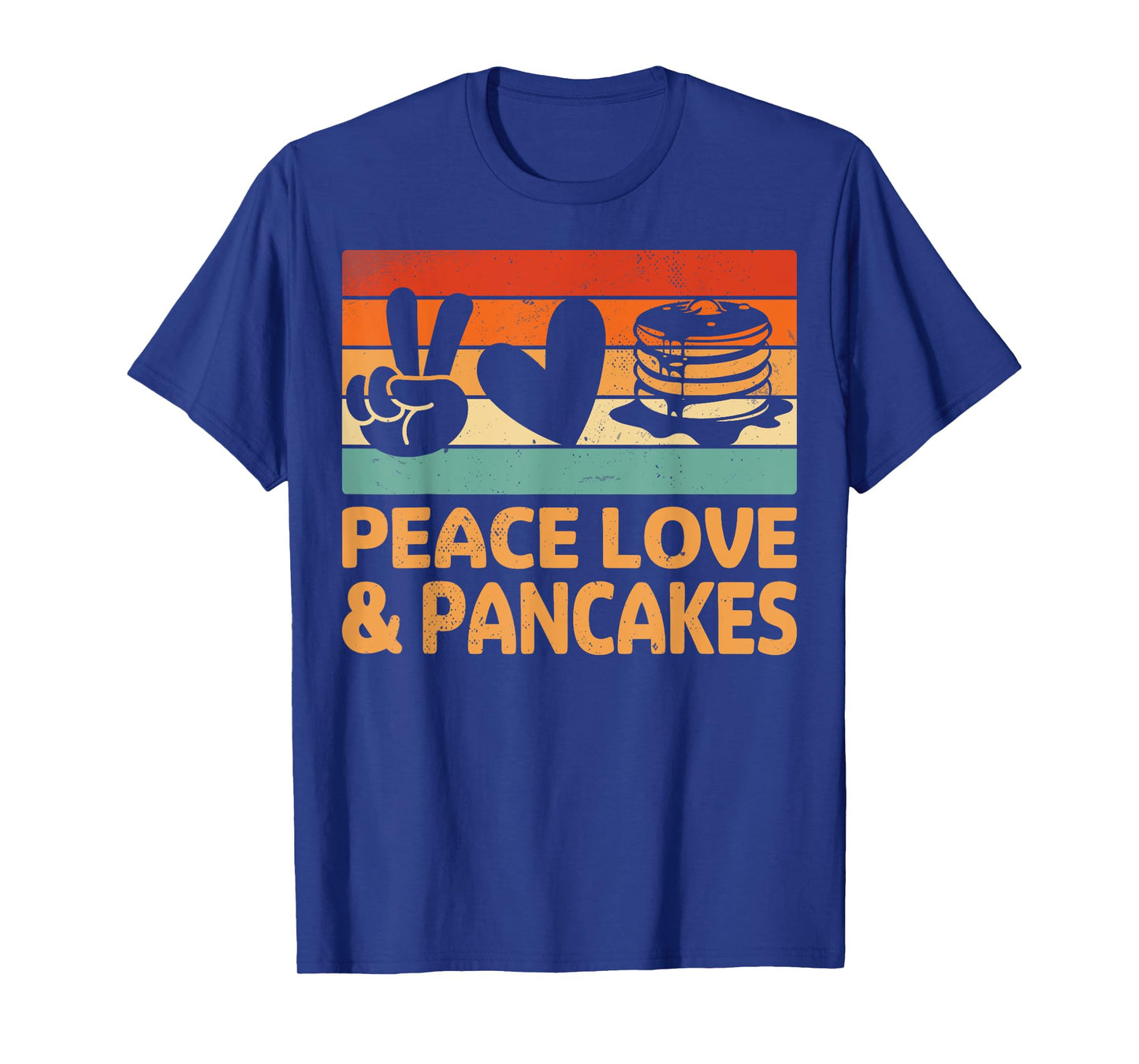 Peace Love and Pancakes - Retro Style Pancake Lover Gifts T-Shirt