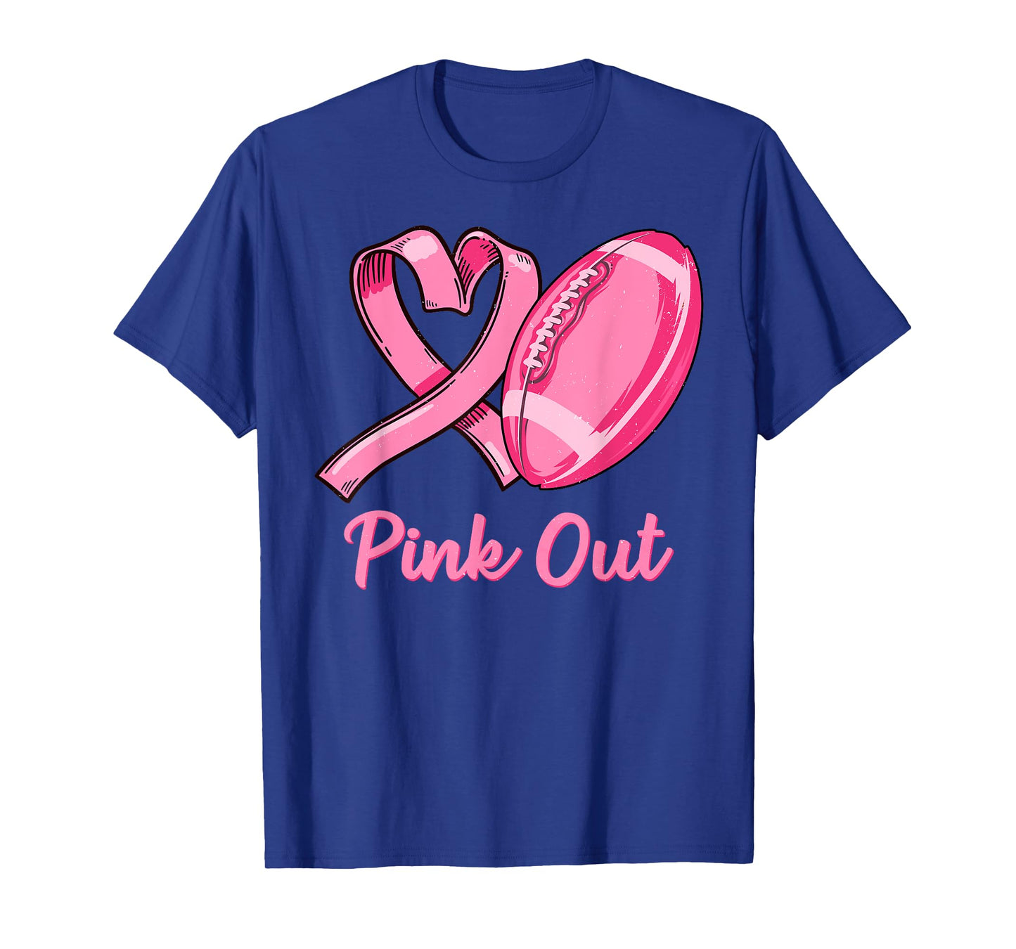 Pink Out Breast Cancer Awareness Bleached Football Mom Girls T-Shirt