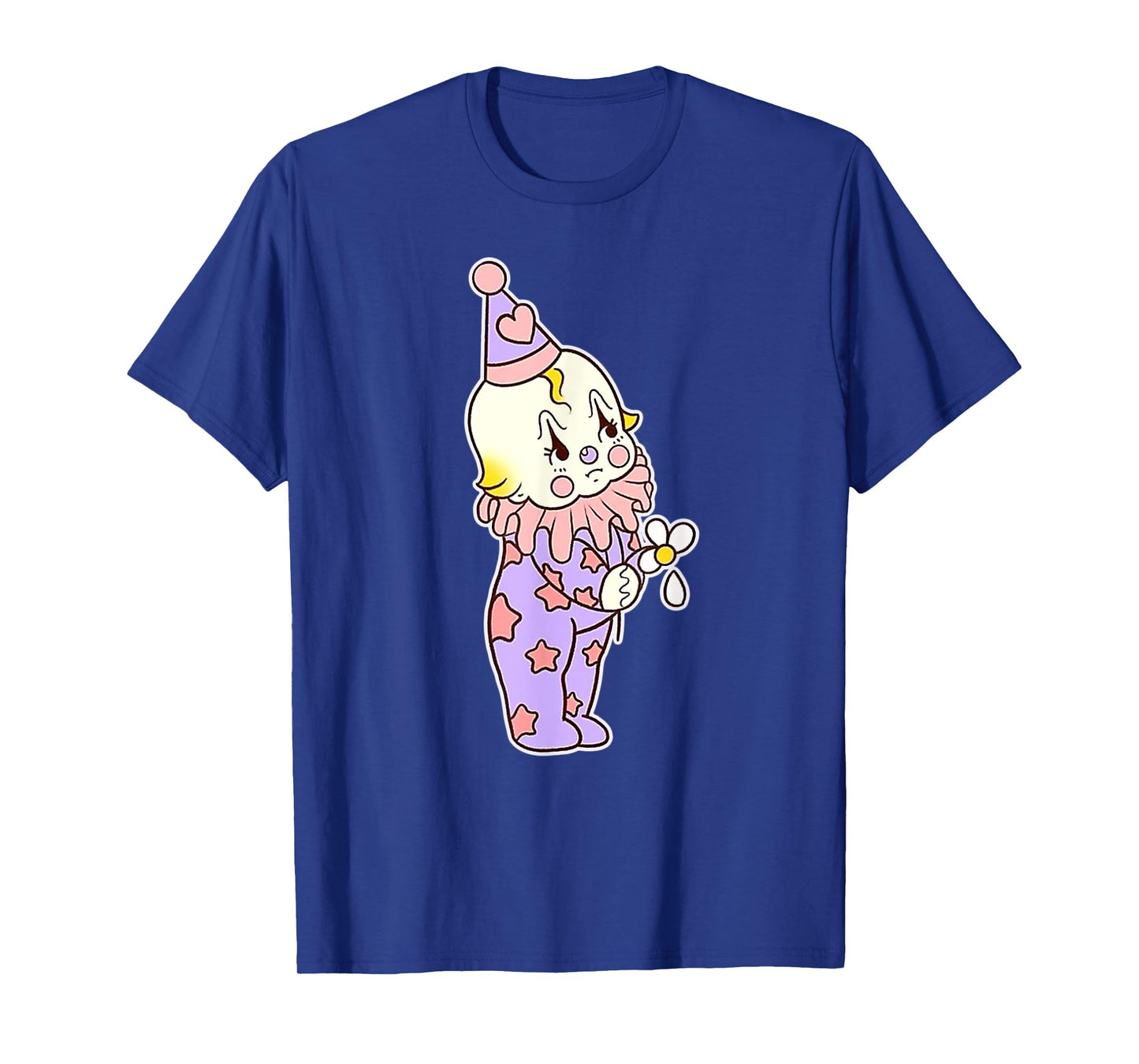 Urban Empyre Kewpie Baby Clown Sad Circus Clown Flower Tattoo Flash T-Shirt, Small, Black