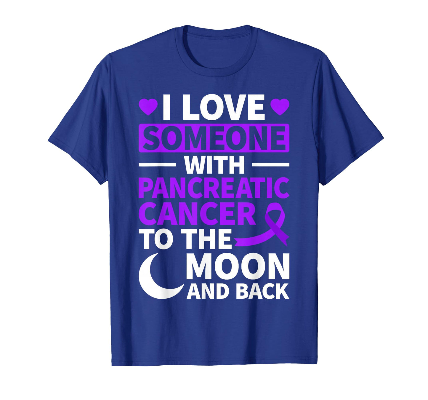 I Love Someone with Pancreatic Cancer Purple Ribbon Awarenes T-Shirt