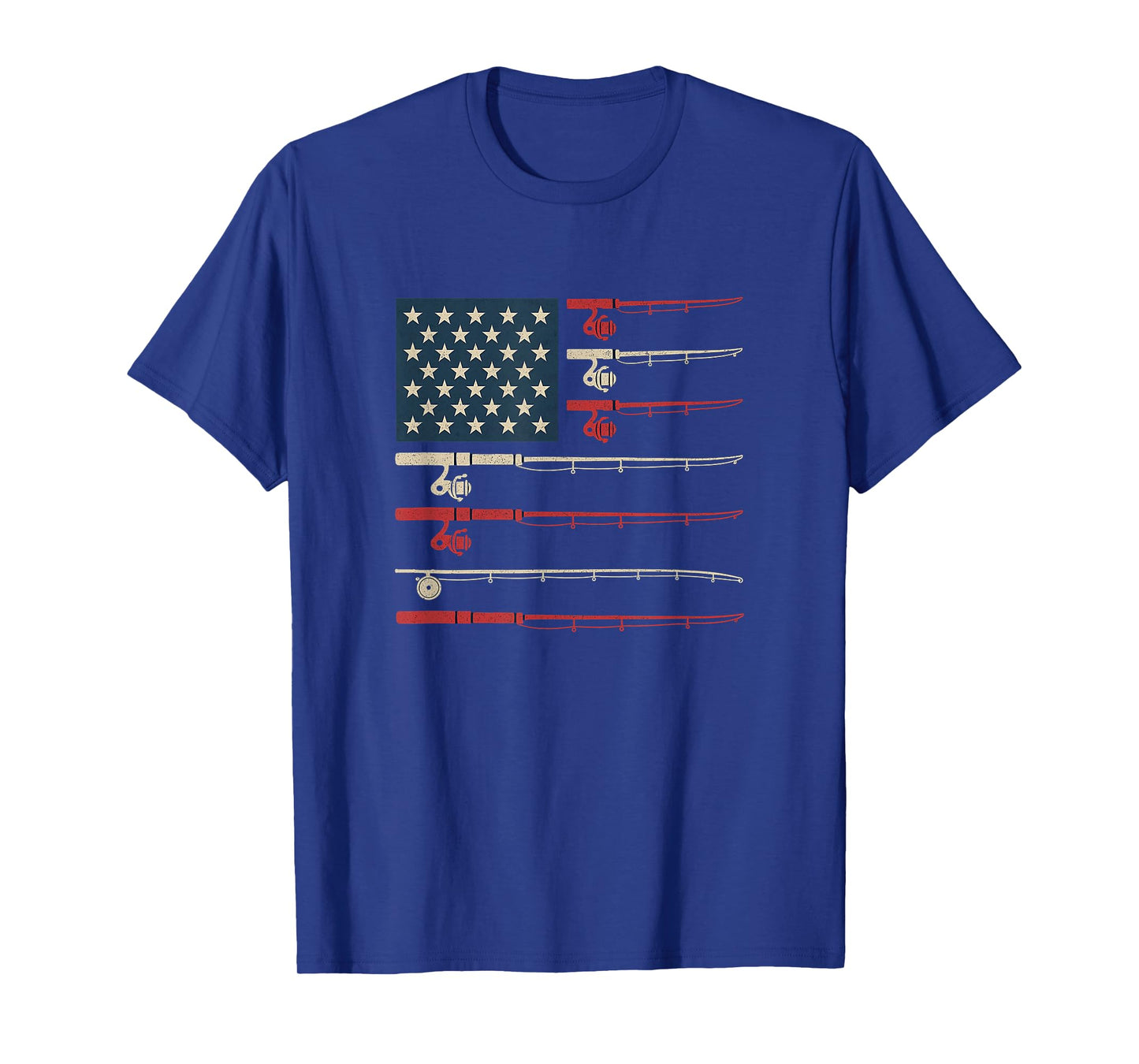 Fishing American Flag - Fishing Rod Stripes T-Shirt