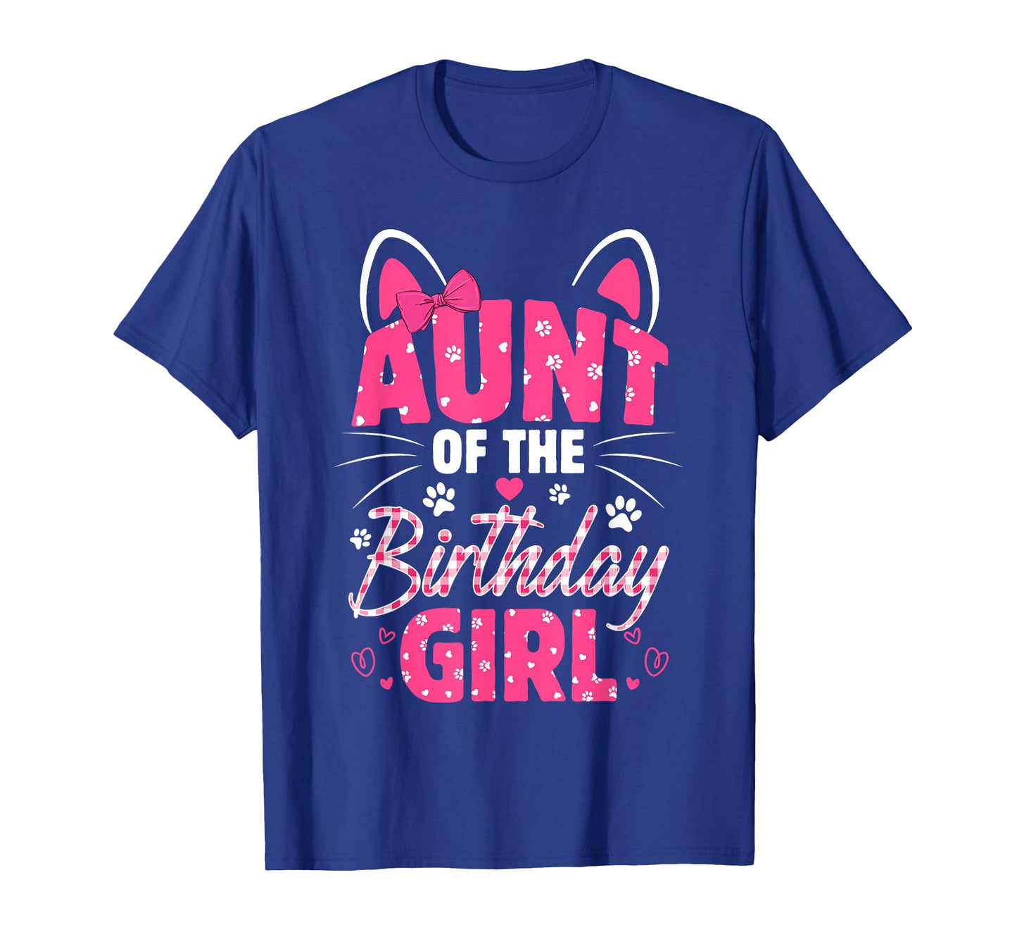 Aunt Of The Birthday Girl Cat Kitty Family Matching T-Shirt