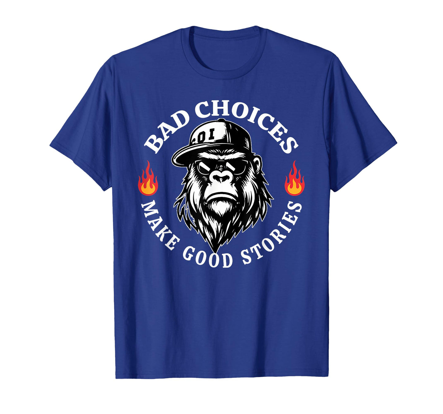 Bad Choices Make Good Stories Funny Monkey T-Shirt