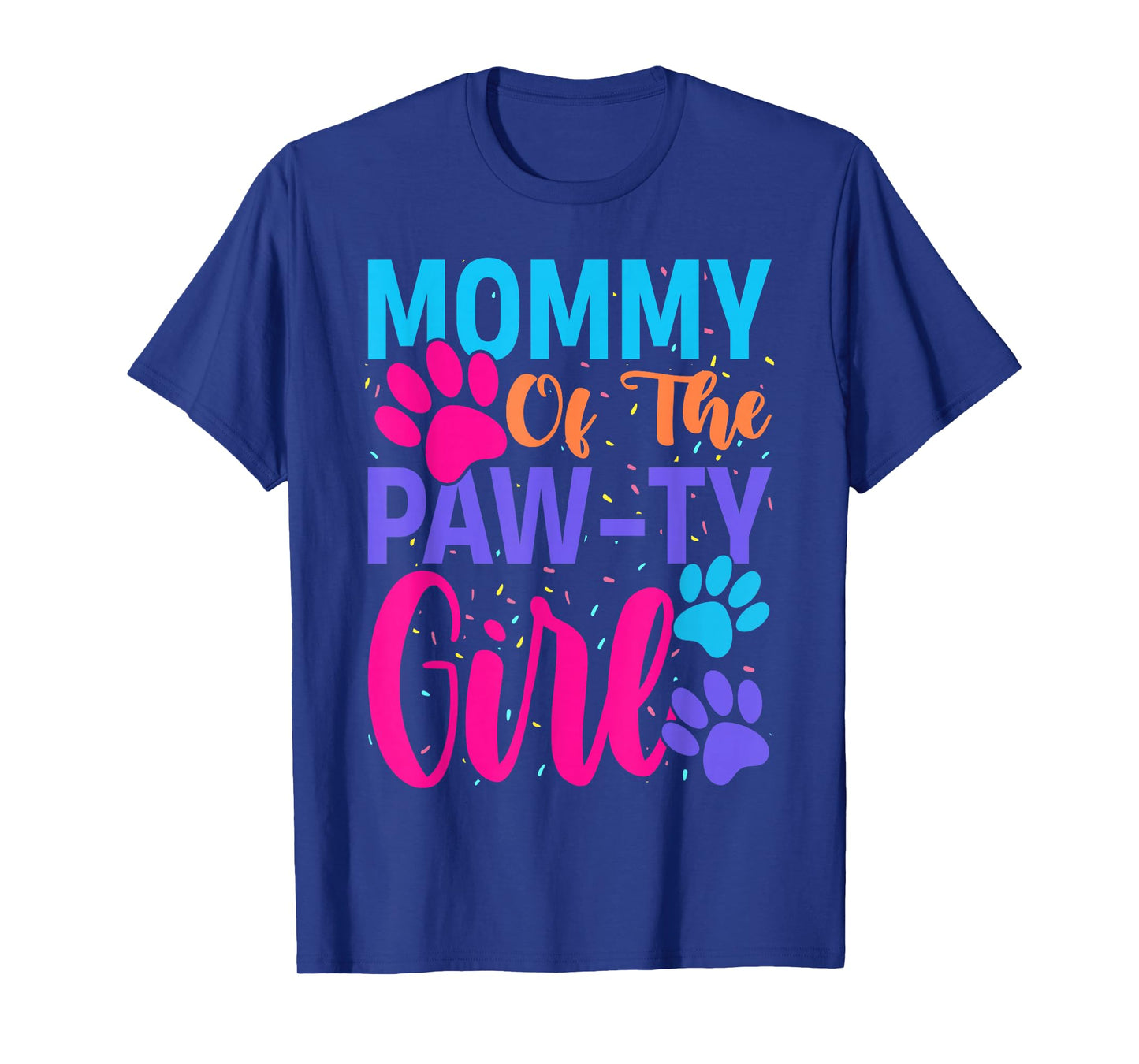 Mommy Of The Birthday Girl Dog Paw Family Matching Party T-Shirt