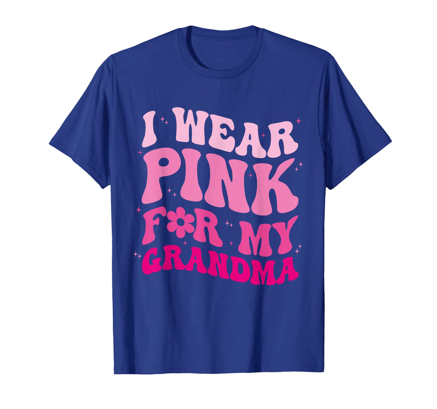 I Wear Pink for my Grandma Groovy Breast Cancer Women Kid T-Shirt