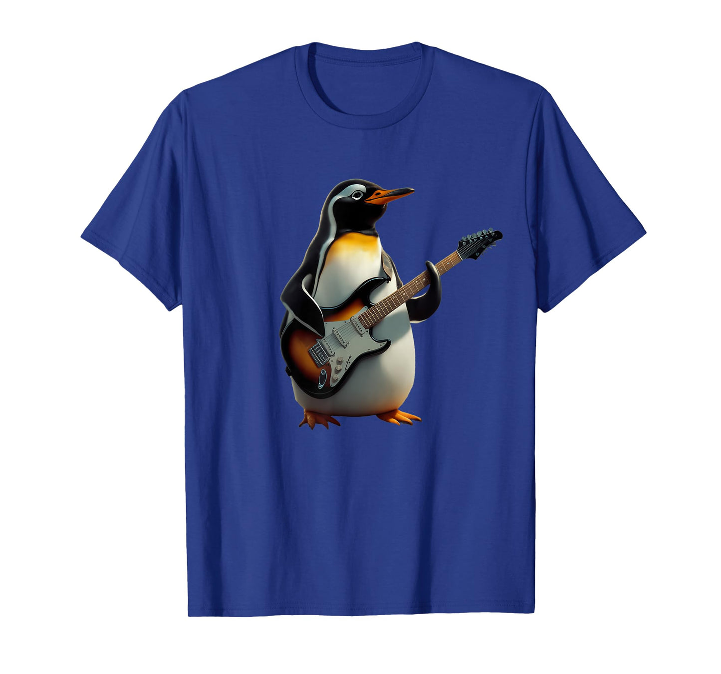 Funny Penguin Playing Electric Guitar Music Cute Penguin T-Shirt