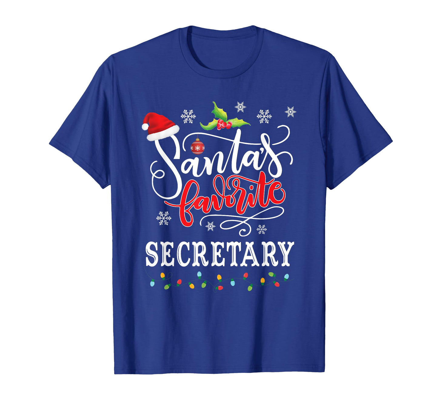 Santa's Favorite Secretary Funny Christmas Xmas Hat T-Shirt