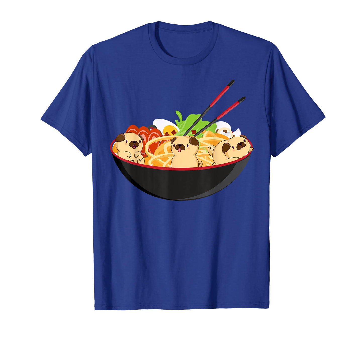 Cute Pug & Ramen Tee Kawaii Anime Pug Puppy Lover Gift T-Shirt