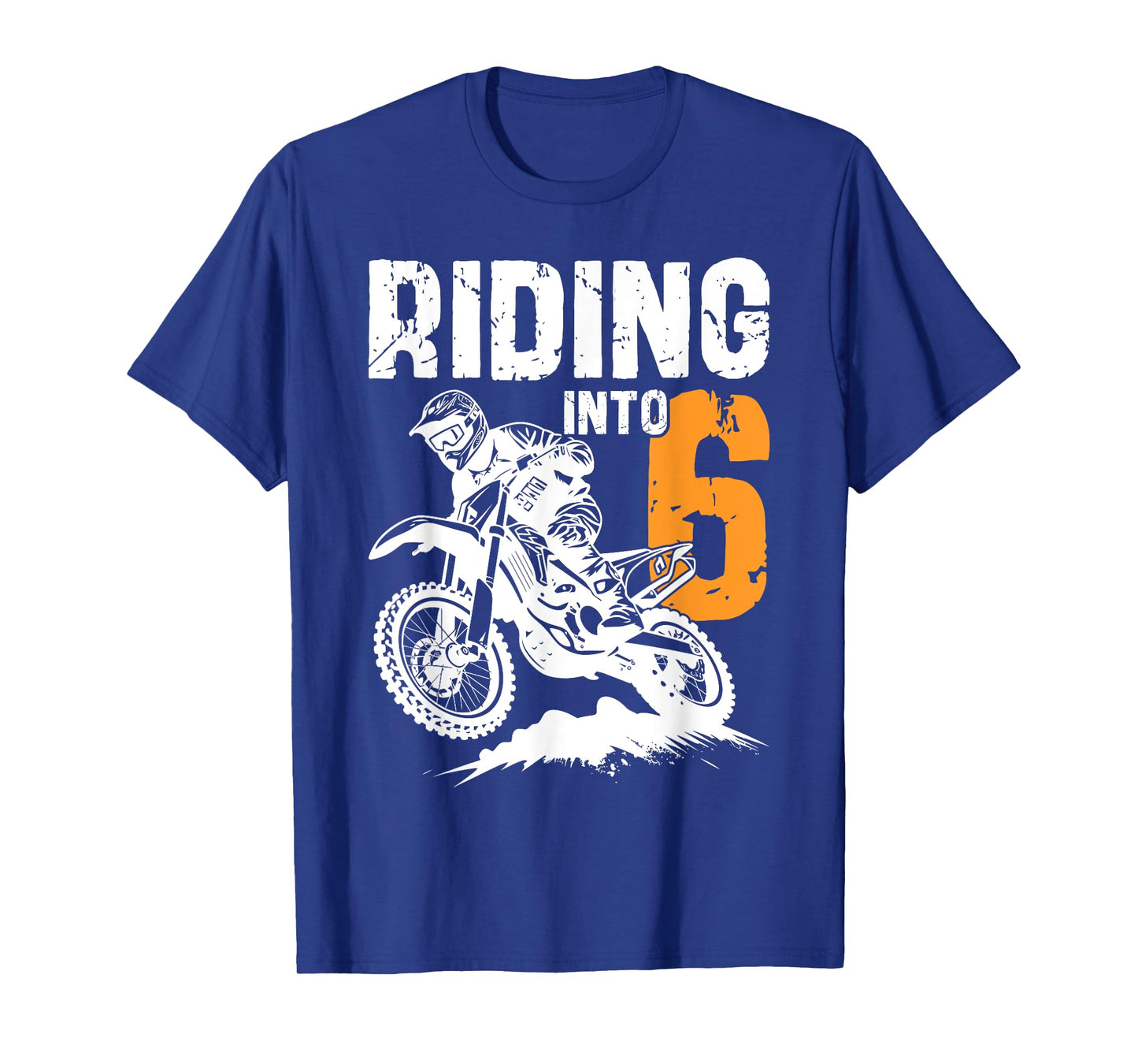 Riding Into 6 Years Old 6th Birthday Boy Dirt Bike Party T-Shirt