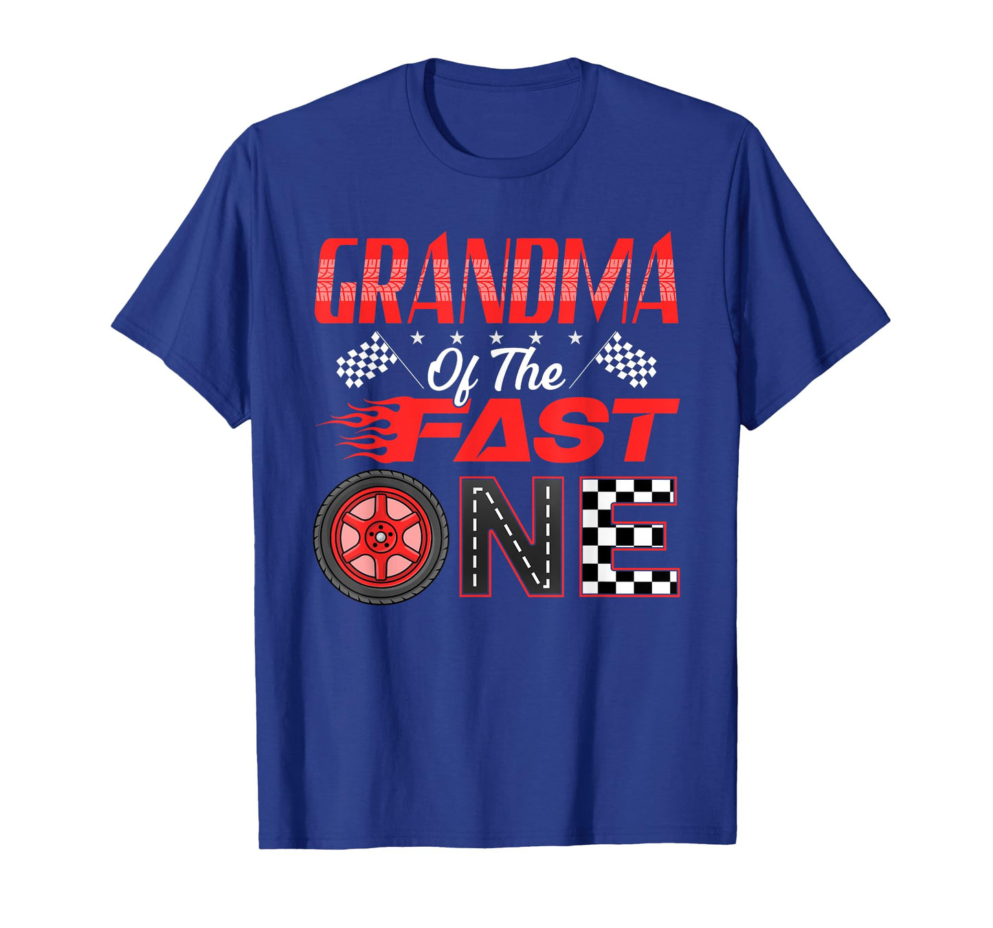 Grandma of The Fast One First Birthday Racing Car Family T-Shirt