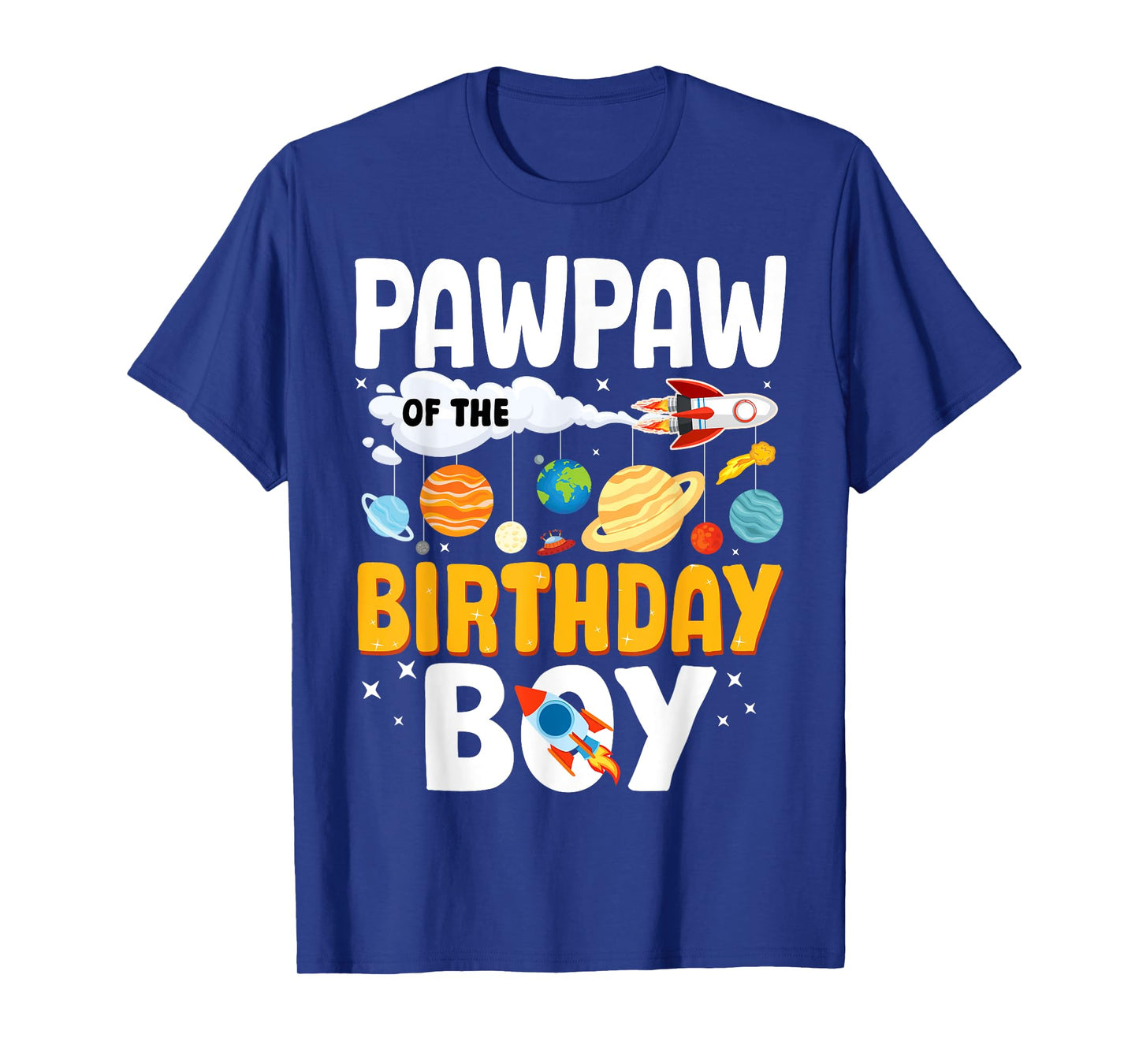 Pawpaw Of The Birthday Boy Space Planet Theme Bday T-Shirt