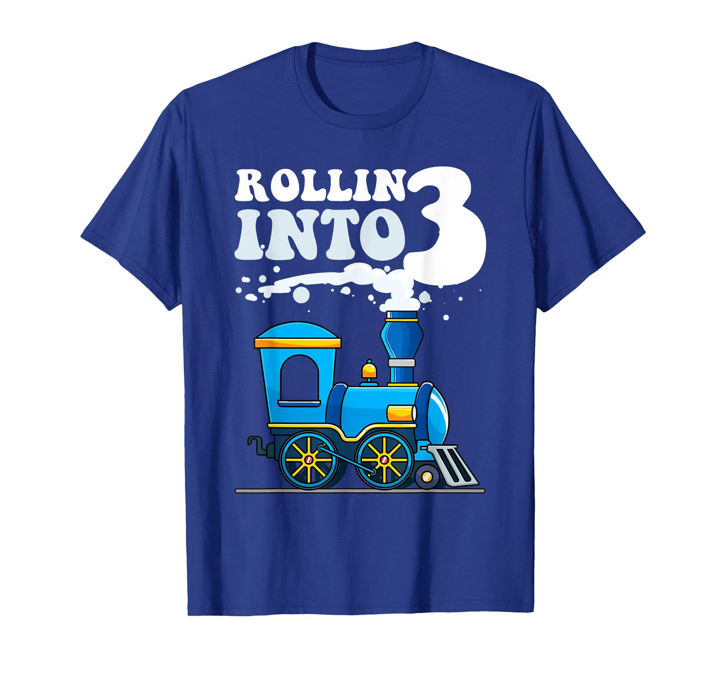 Rollin' Into 3 Train 3rd Birthday Party Three Years Old Boys T-Shirt