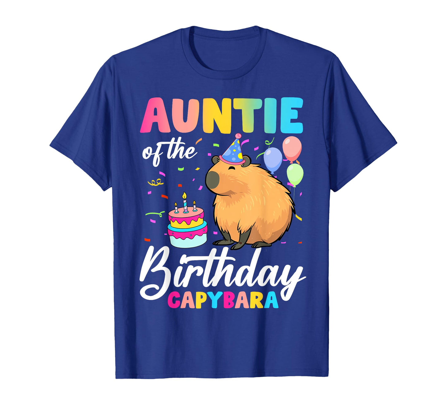 Auntie Of The Birthday Capybara Girl Bday Party Family T-Shirt