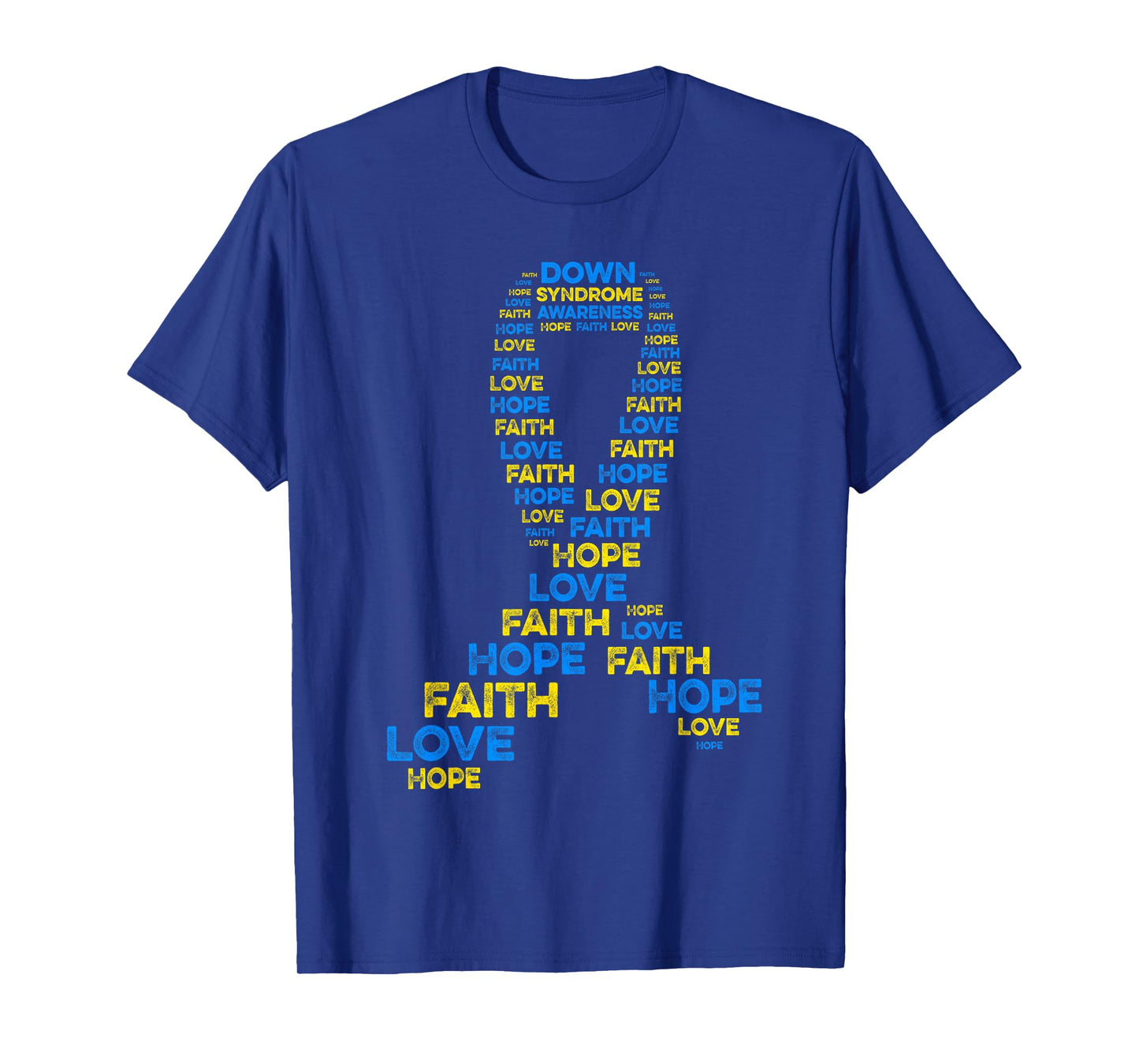 Down Syndrome Awareness Hope Faith Love Teal Ribbon Mom T-Shirt