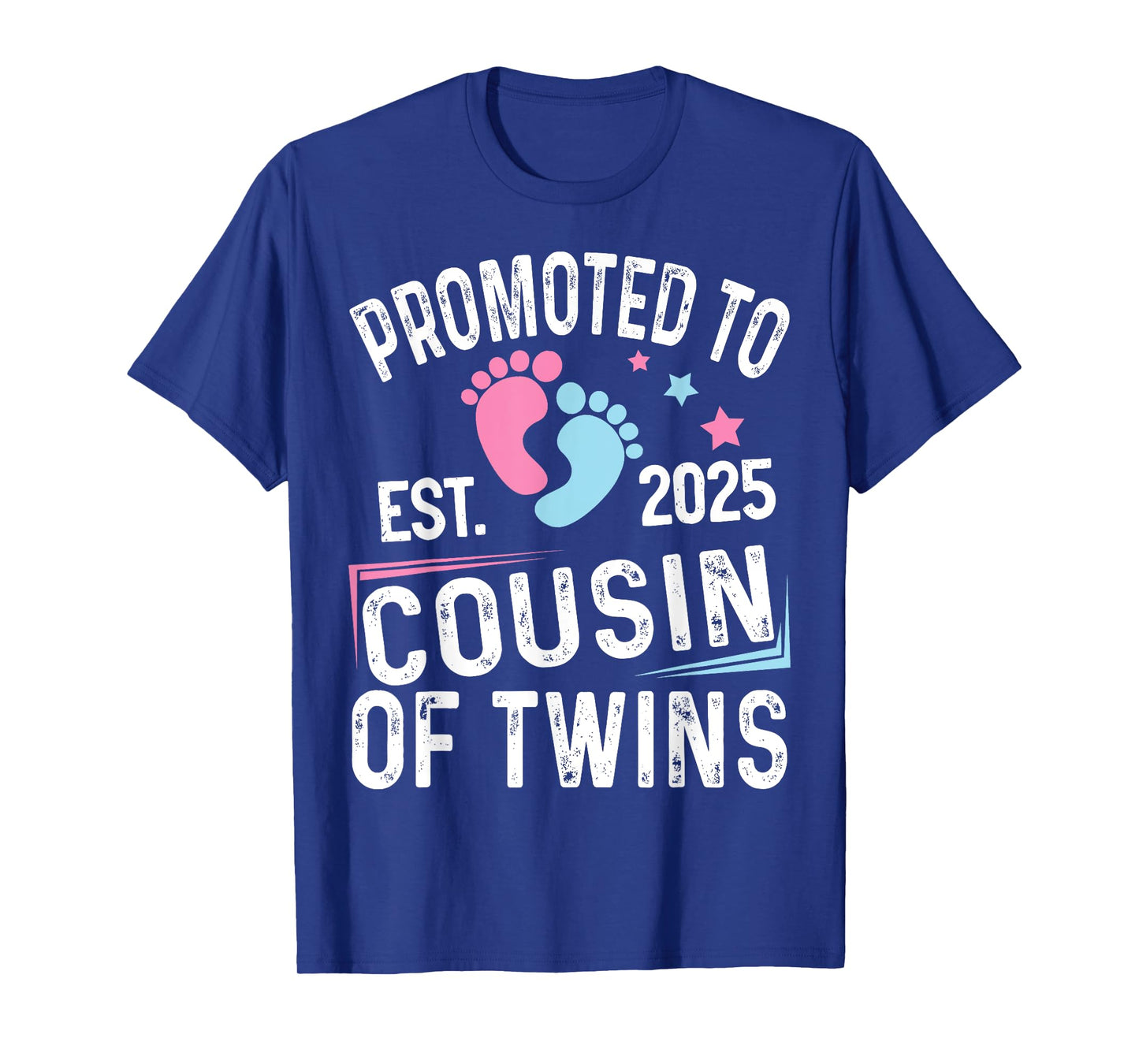 Promoted To Cousin Of Twins Est 2025 Baby Shower T-Shirt