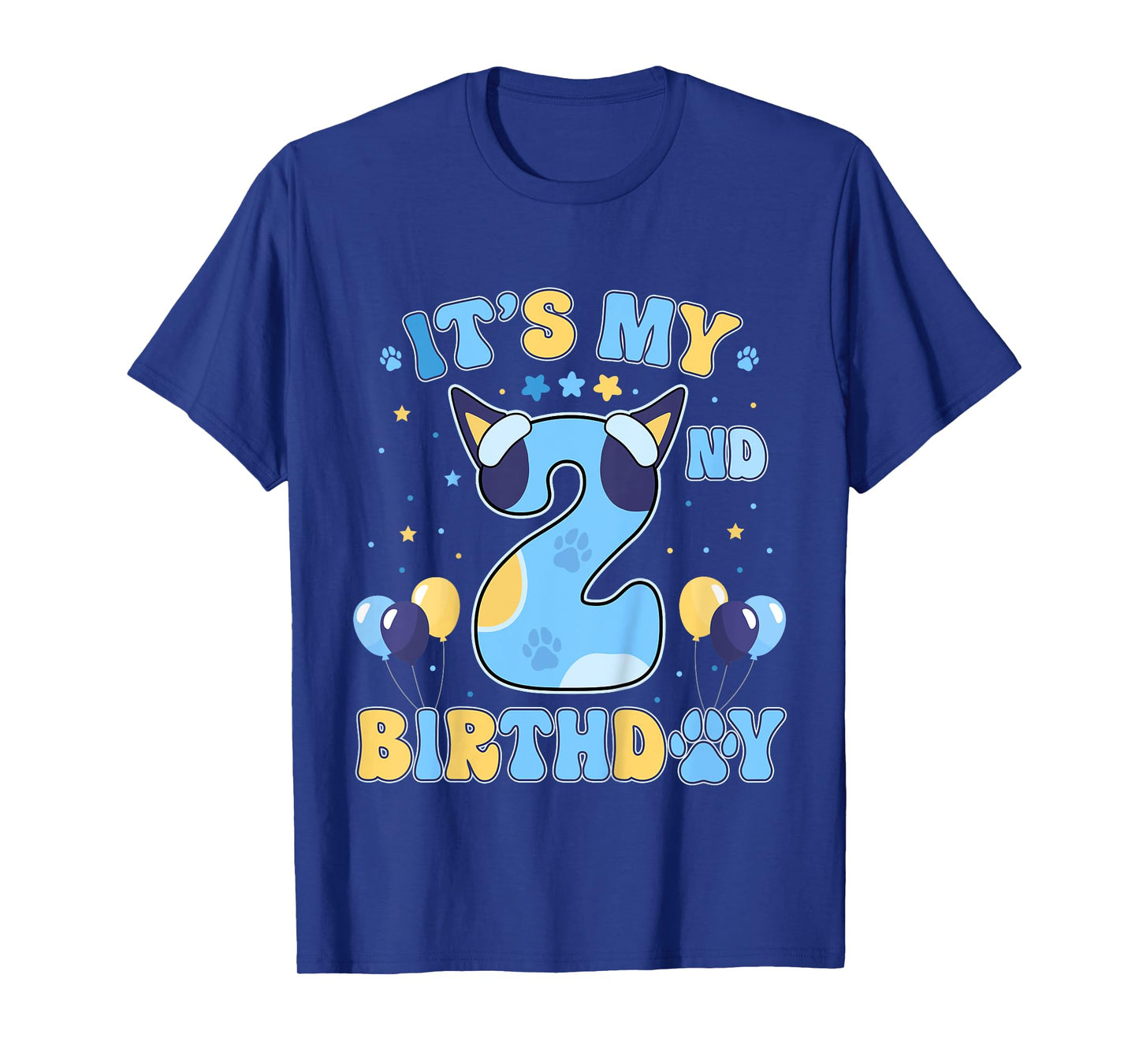 Kids Its my 2nd Birthday Boy Blue Dog Theme Party Cool 2 Year Old T-Shirt