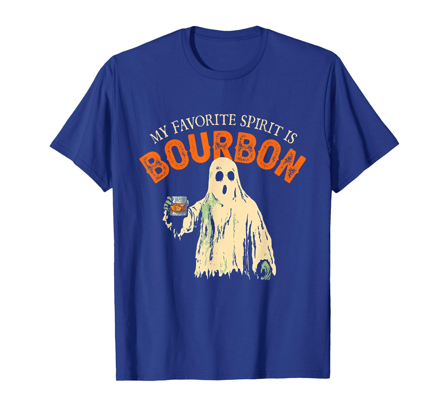 My Favorite Spirit Is Bourbon Funny Ghost Halloween Costume T-Shirt