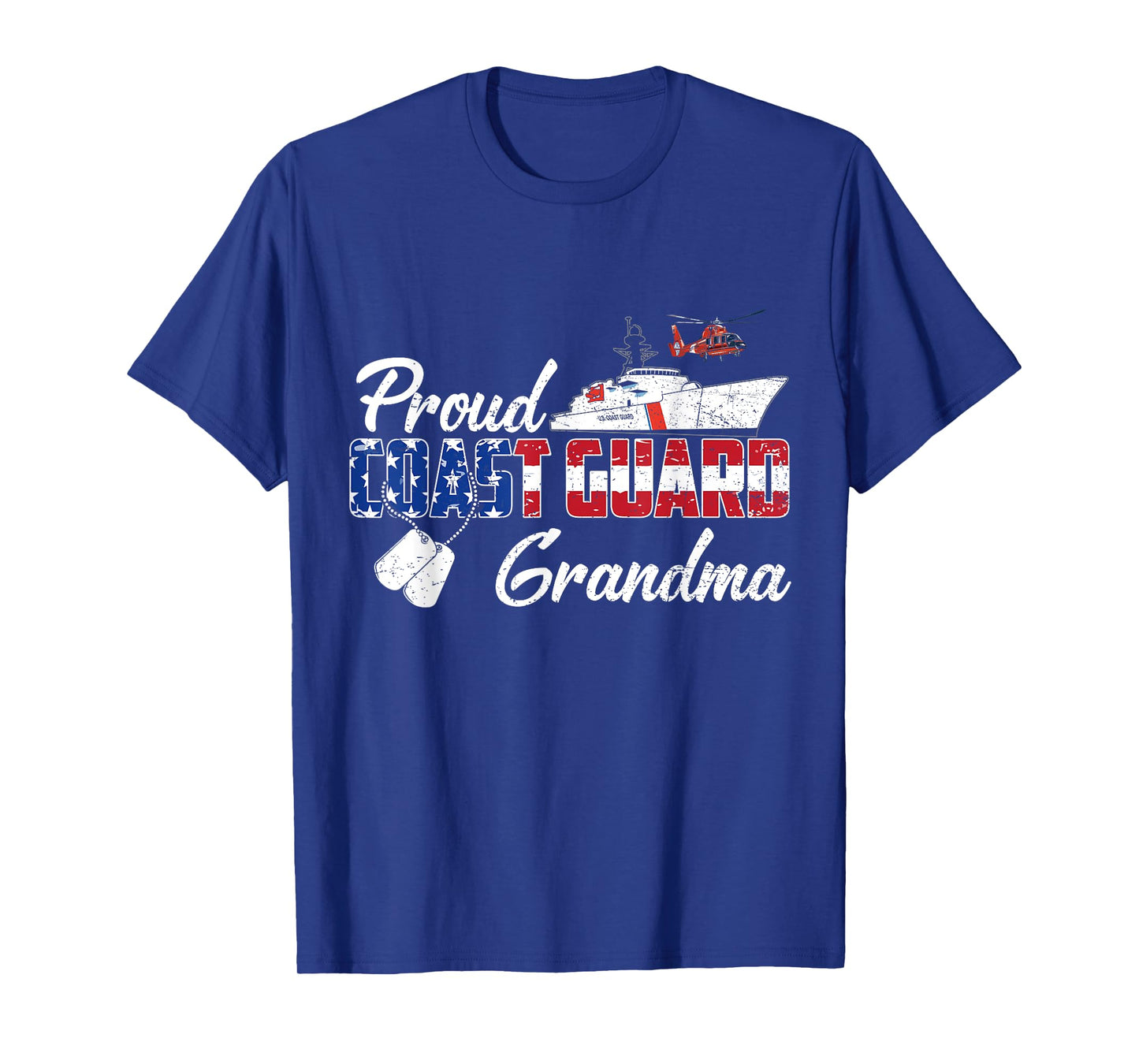 Proud Coast Guard Grandma US Veteran Family Matching T-Shirt