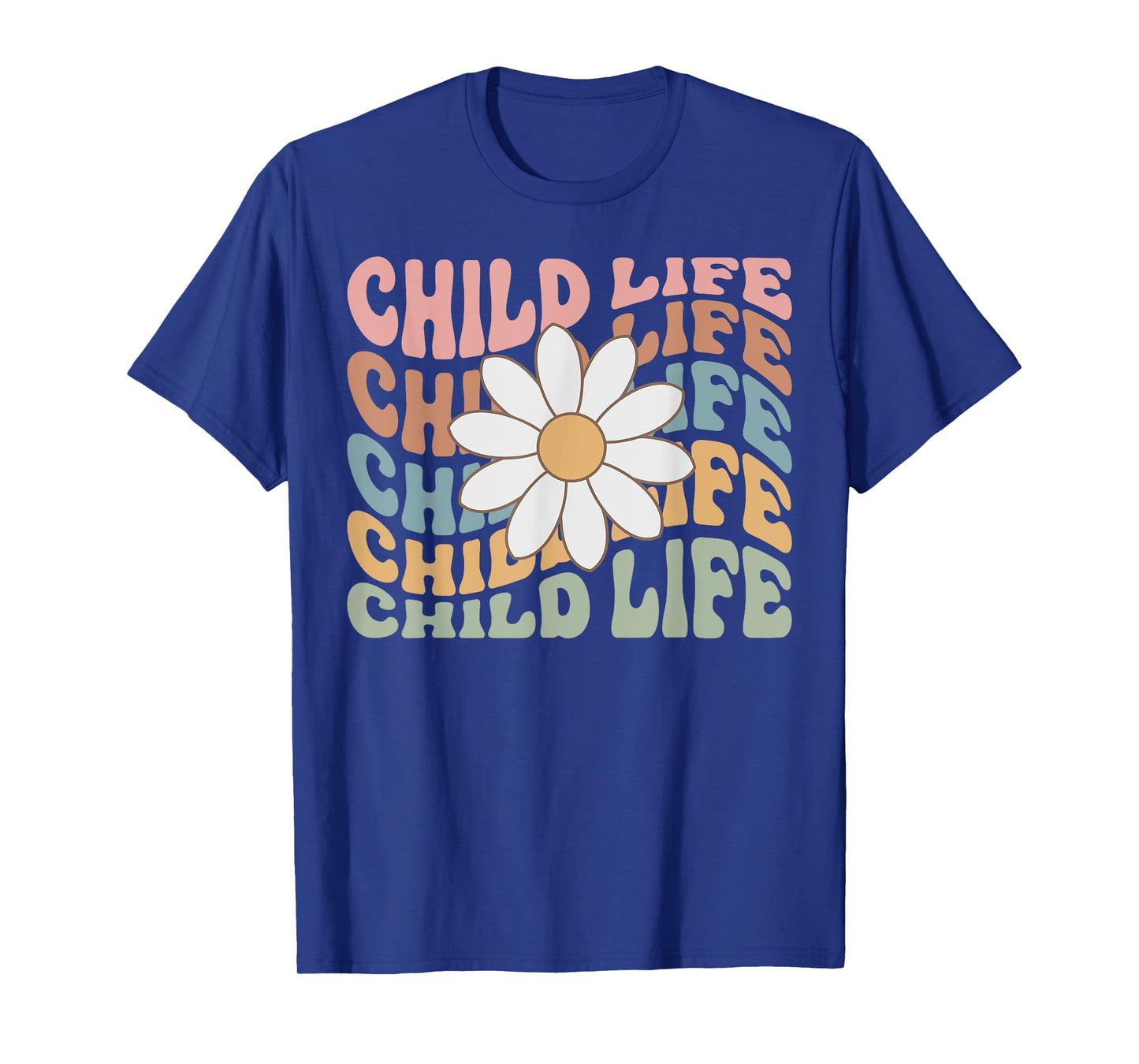 Women Groovy Child Life Daisy Flower Child Life Specialist T-Shirt