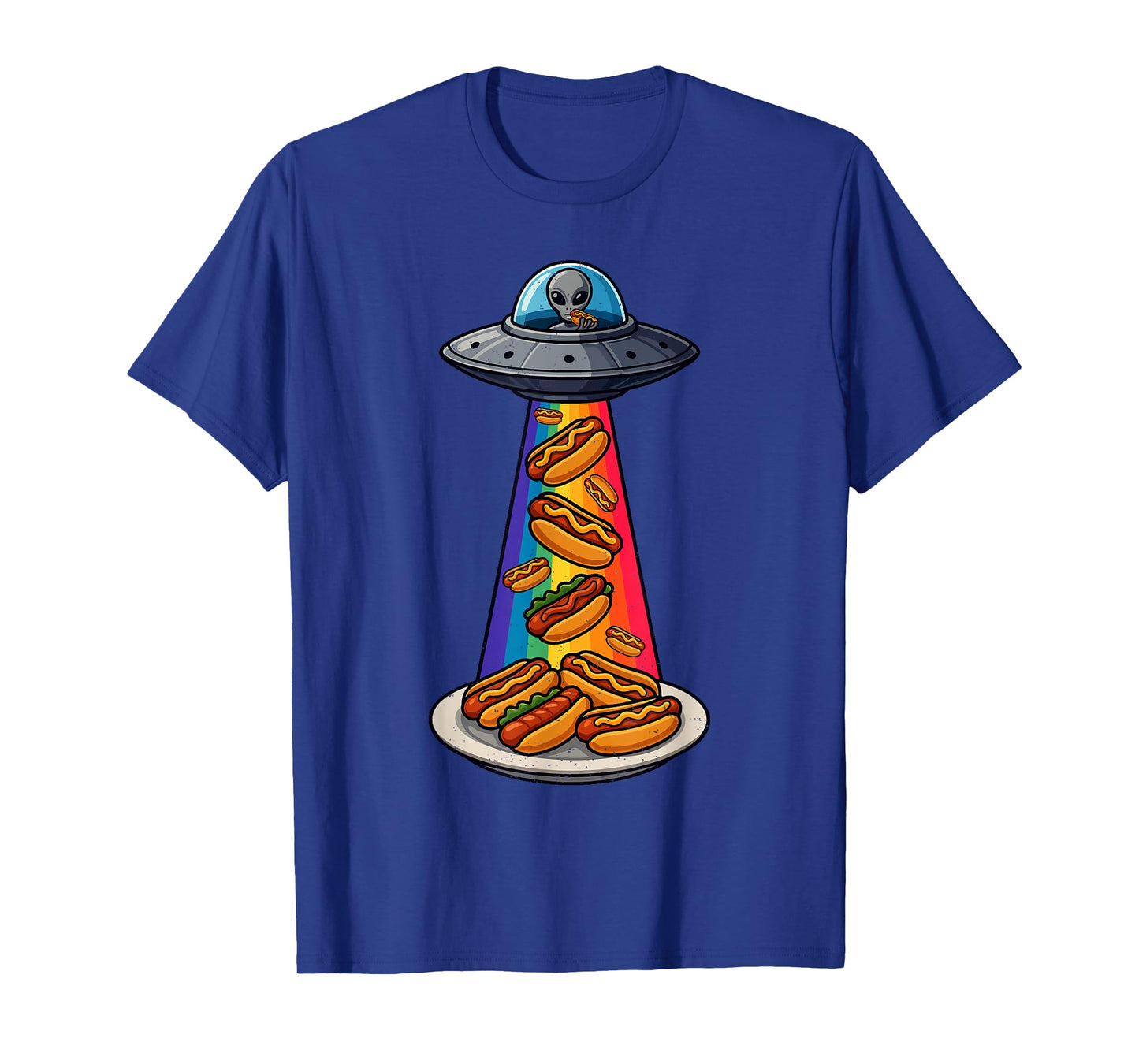 UFO Abduction Hotdog Moon Day Alien Flying Saucer Sausage T-Shirt