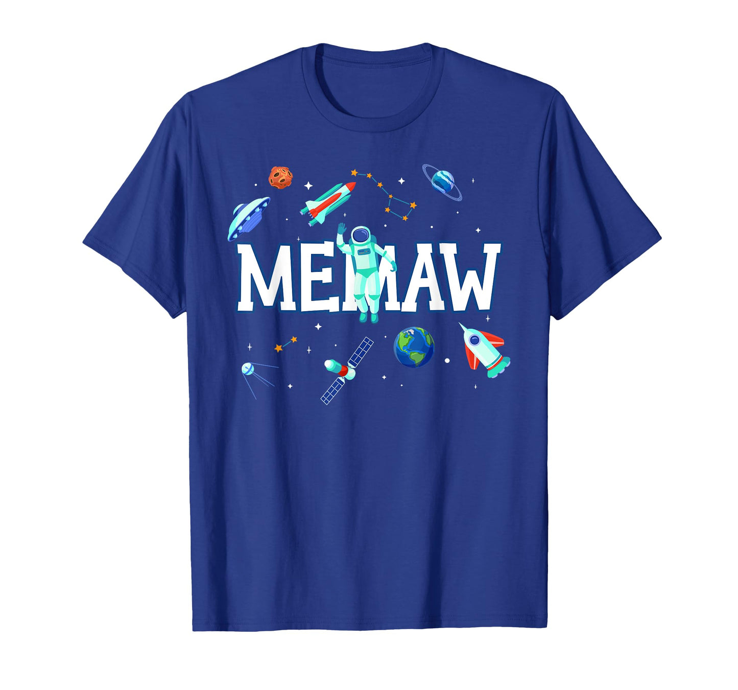 Memaw Astronaut Space Family Matching Birthday Party T-Shirt