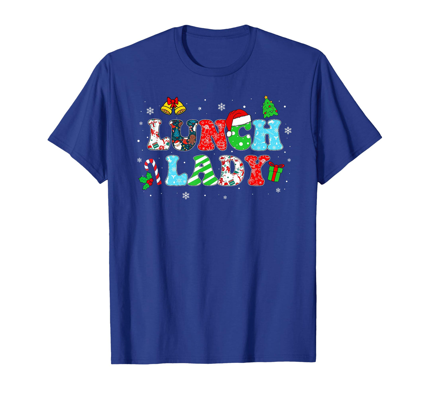 Groovy Lunch Lady Christmas Matching Xmas Lunch Lady Women T-Shirt