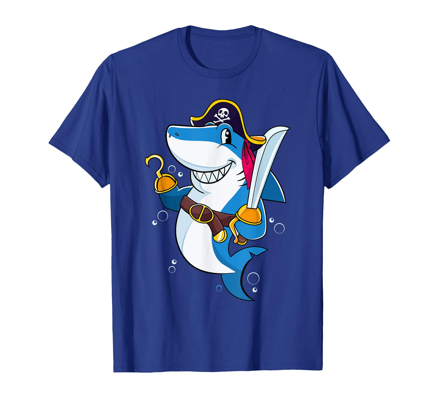 Pirate Shark Captain Kids Boys Toddlers Birthday Party T-Shirt