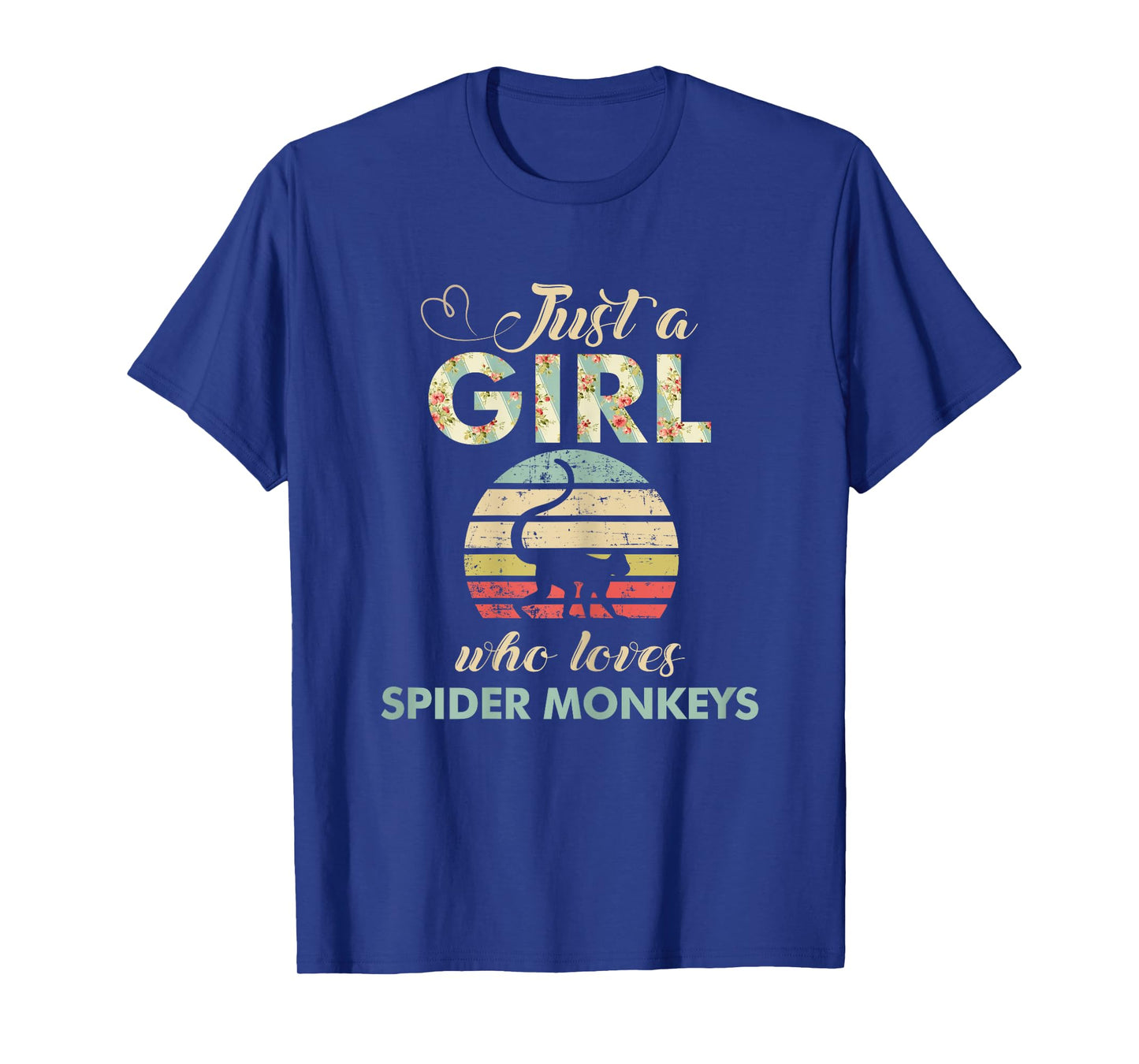 Just A Girl Who Loves Spider Monkeys Funny Primatologist T-Shirt