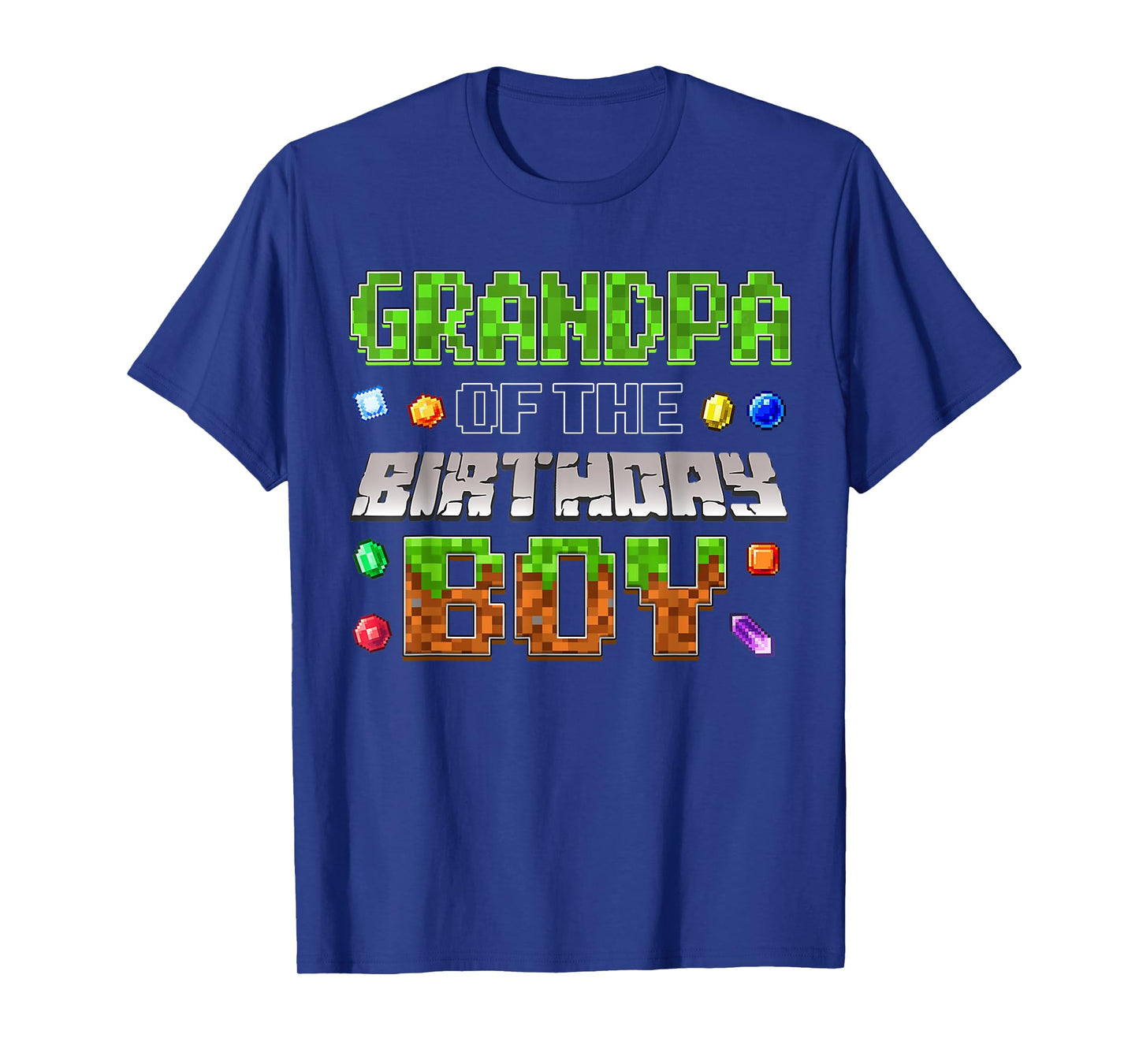 Grandpa Of The Birthday Boy Game Pixel Number Birthday Party T-Shirt