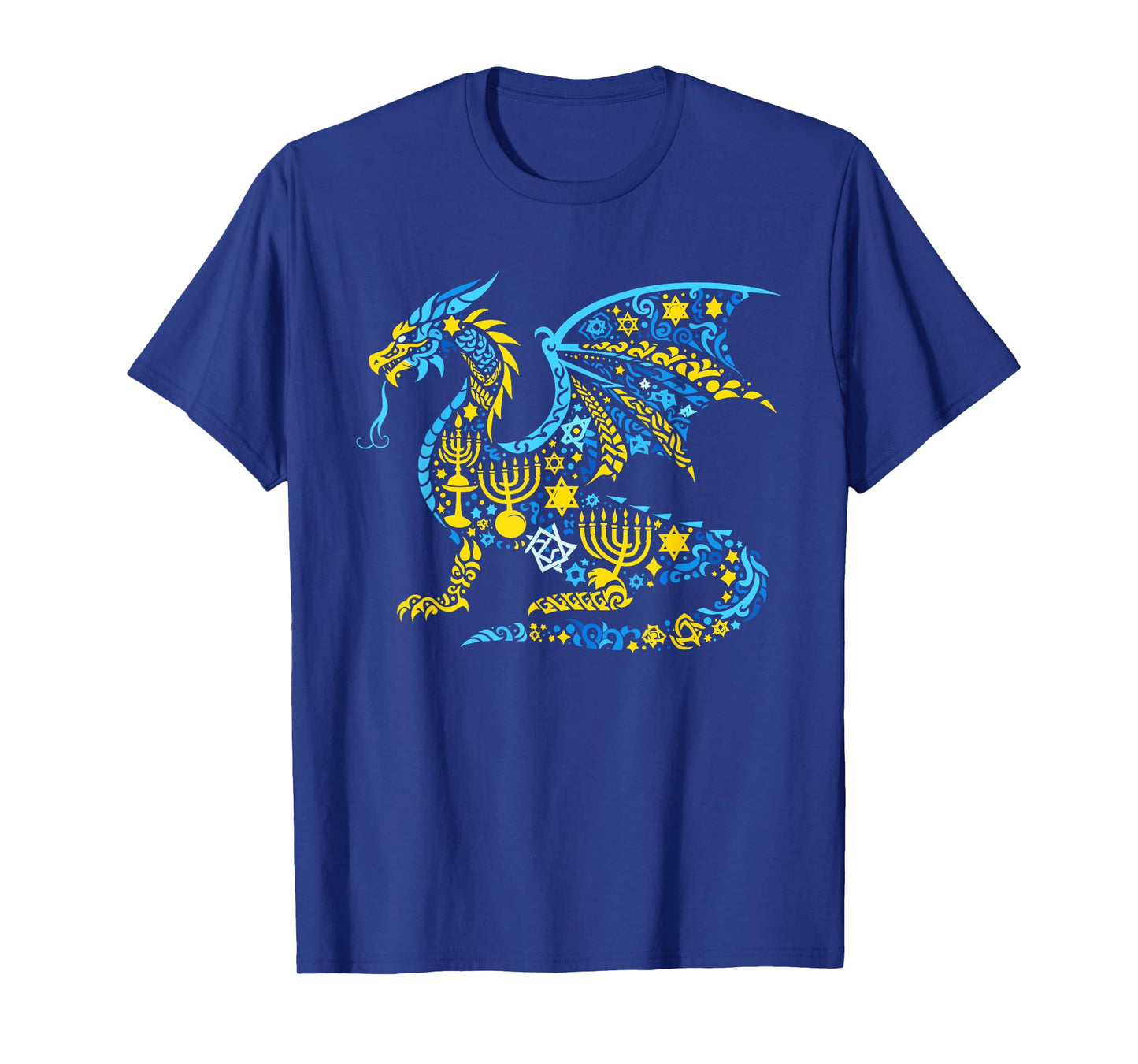 Dragon Menorah Dreidel Jewish Hanukkah Womens Mens Kids T-Shirt