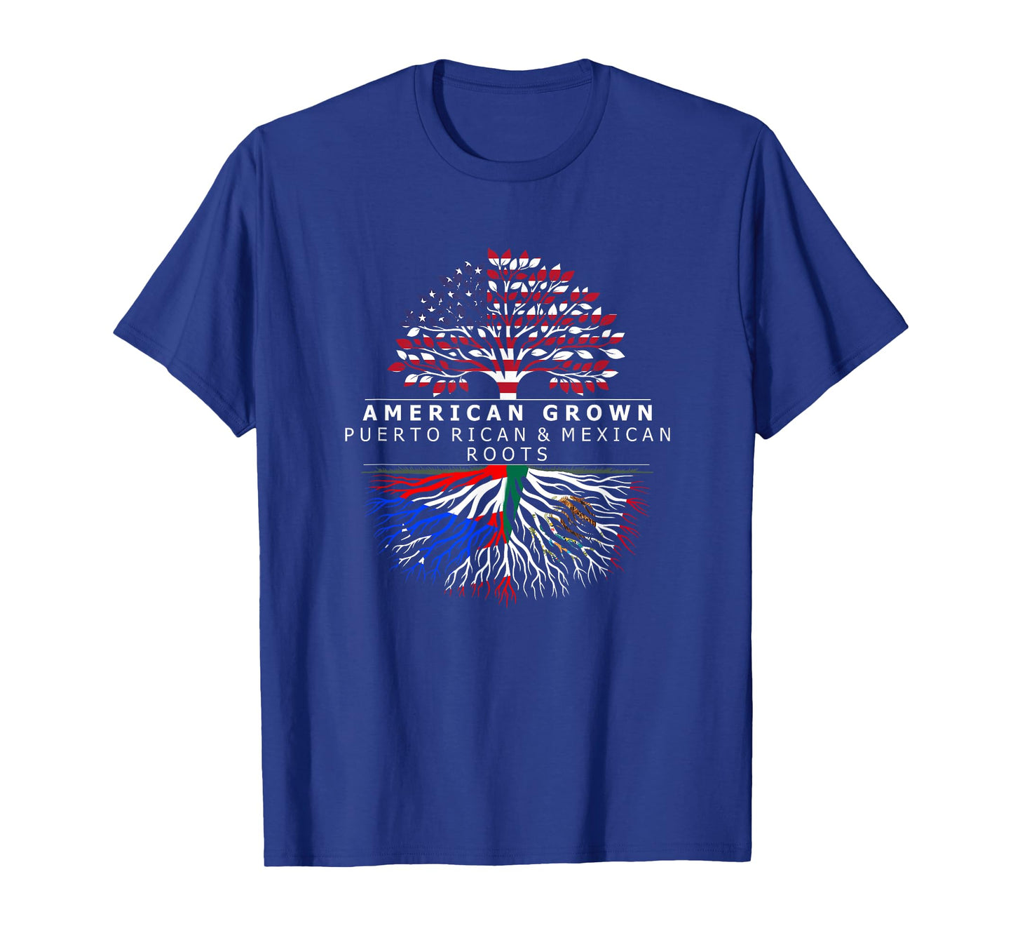 American Grown with Flag Heritage Puerto Rican Mexican Roots T-Shirt
