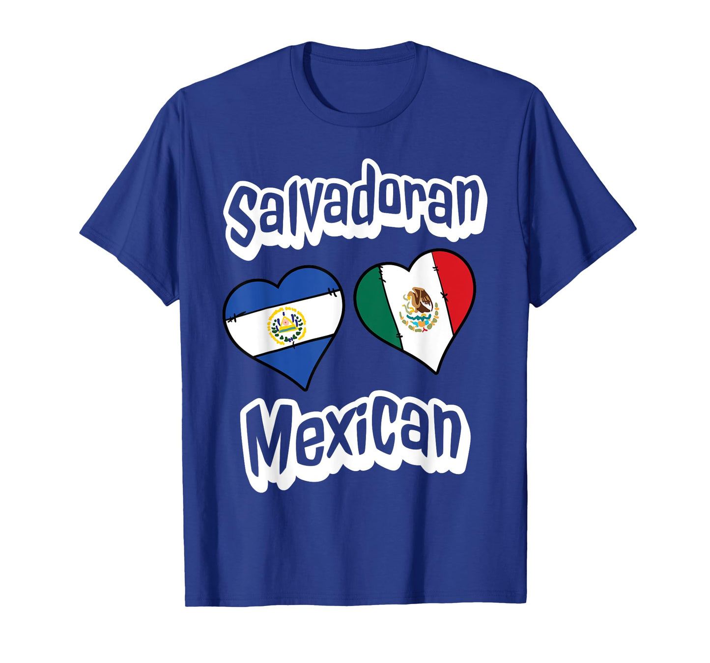 Salvadoran Mexican Flag Heart Combo El Salvador Mexico T-Shirt