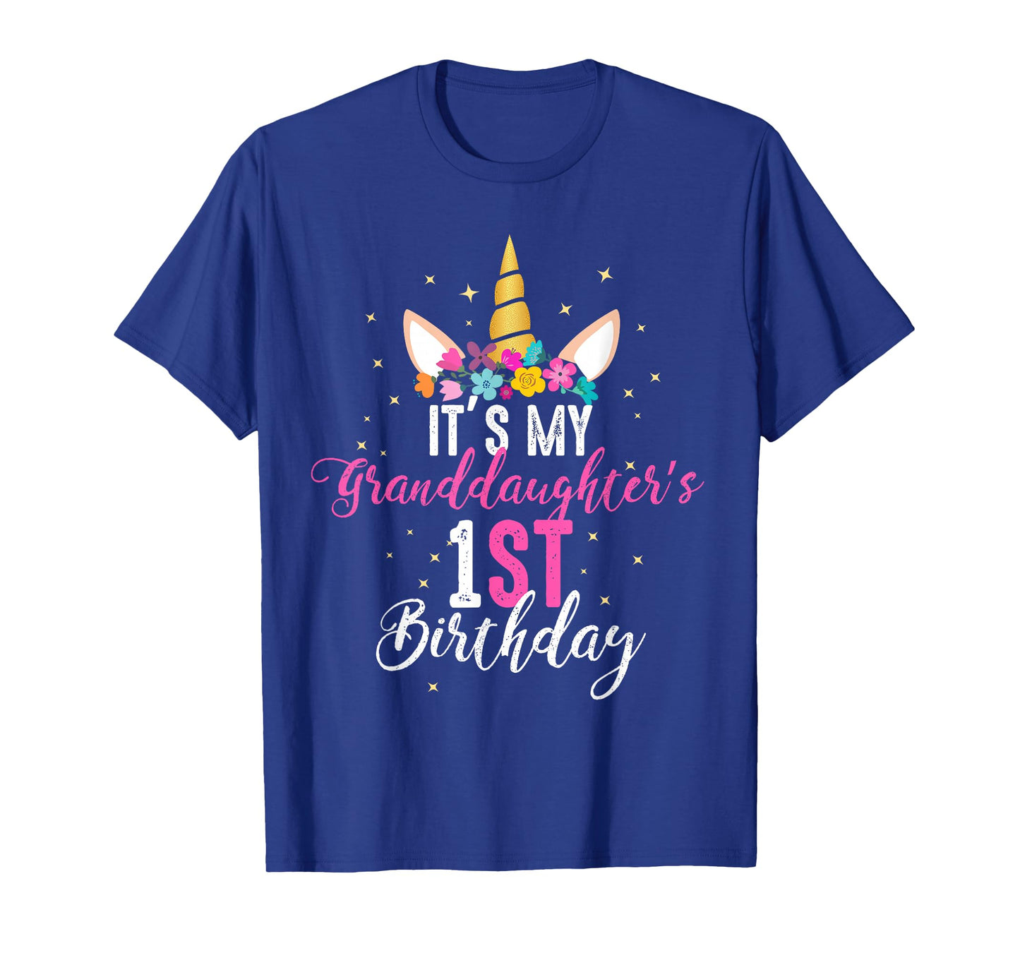 Its My Granddaughters 1st Birthay Girl Unicorn Birthday T-Shirt