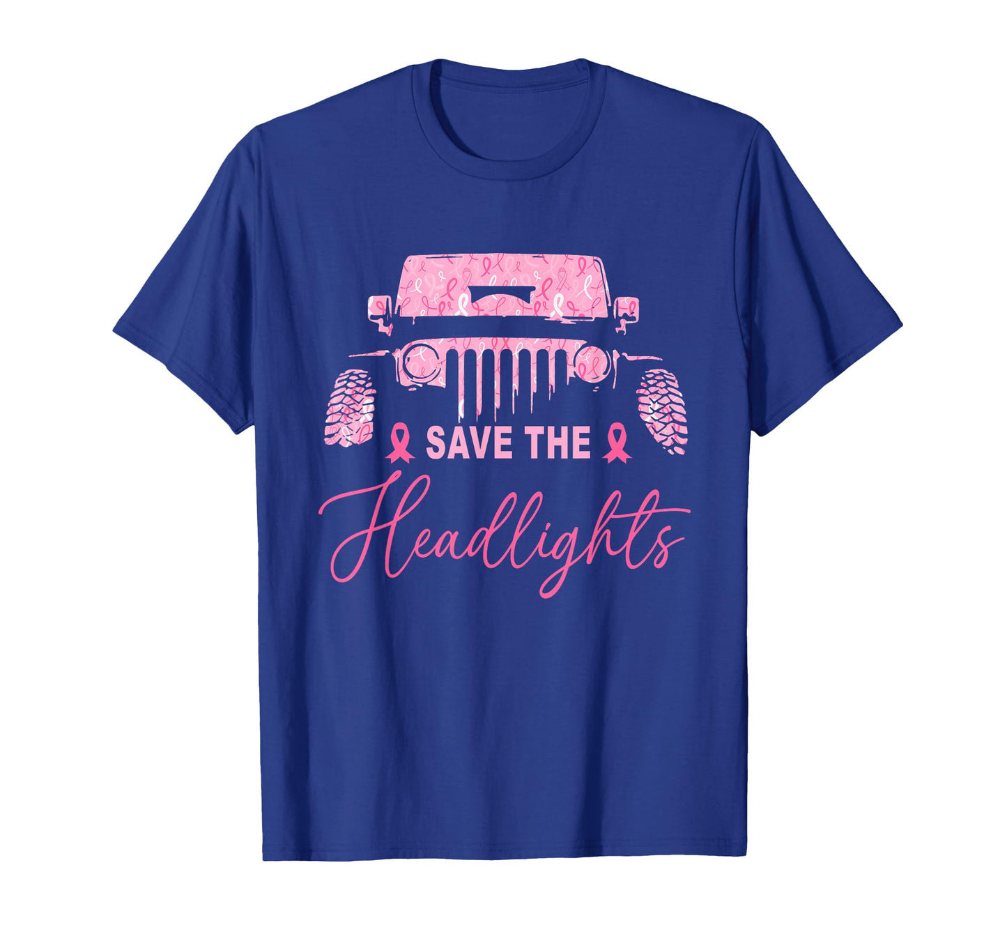 Save The Headlights Breast Cancer Fighters Pink Ribbon T-Shirt