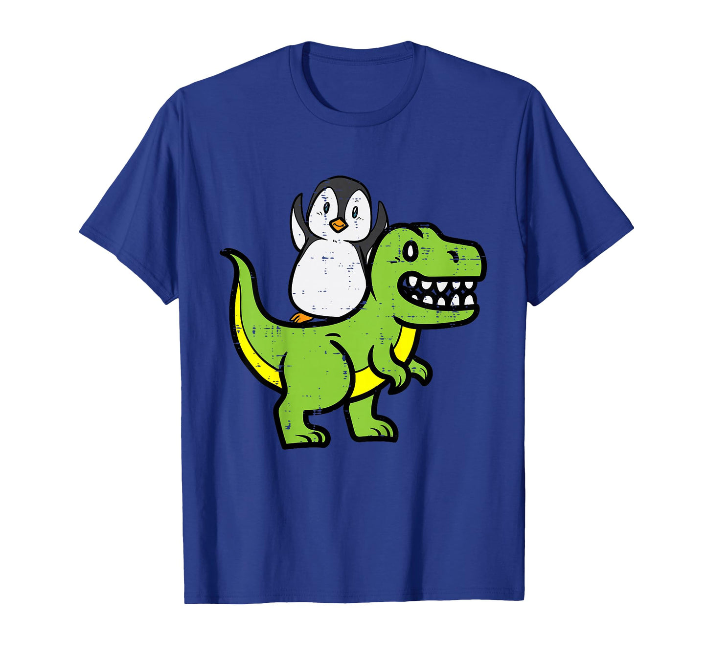 Kids Penguin Riding Dinosaur Trex Cute Boys Kids Toddler Youth T-Shirt