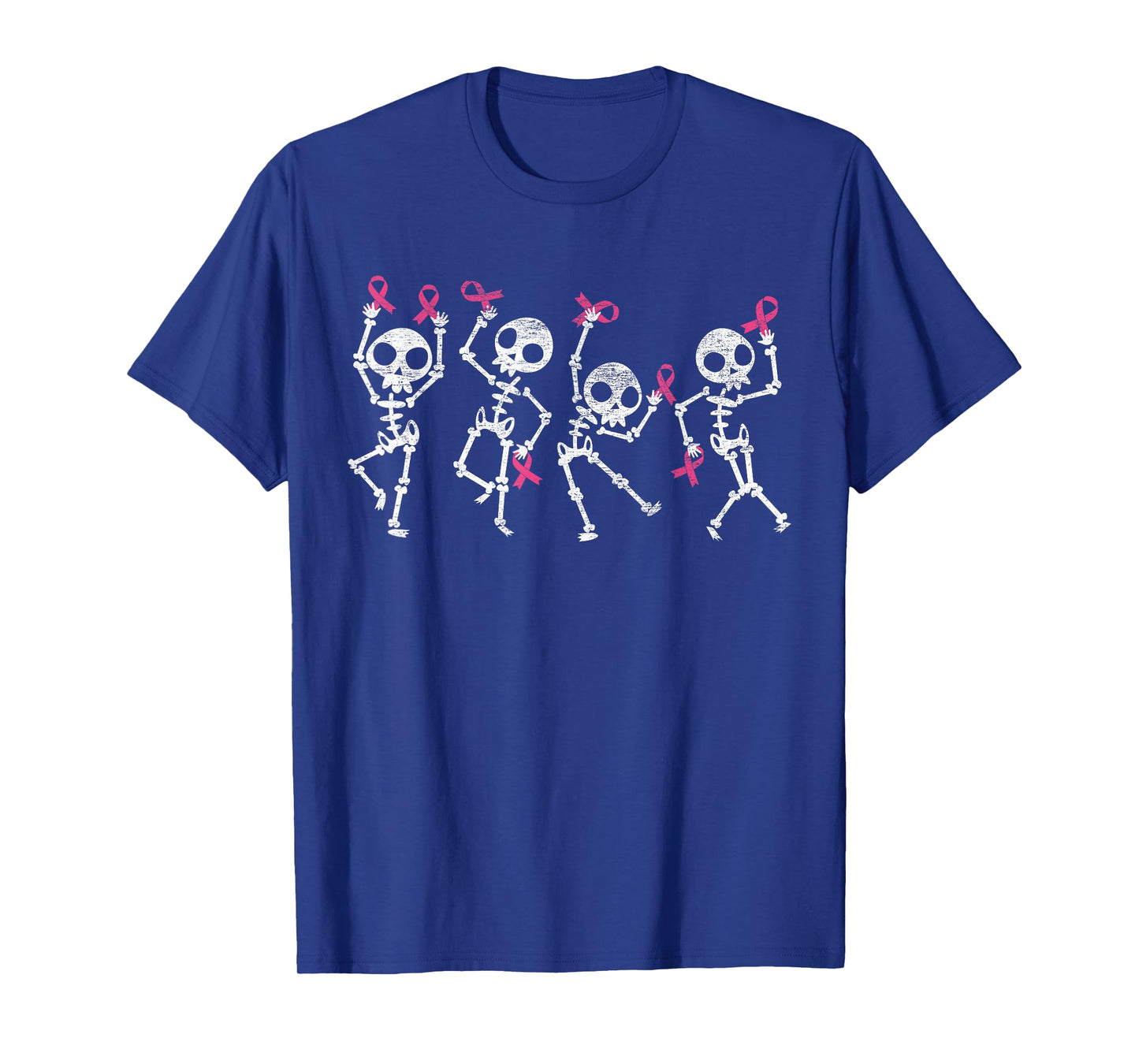 Pink Ribbon Breast Cancer Awareness Skeleton Women Men Kids T-Shirt
