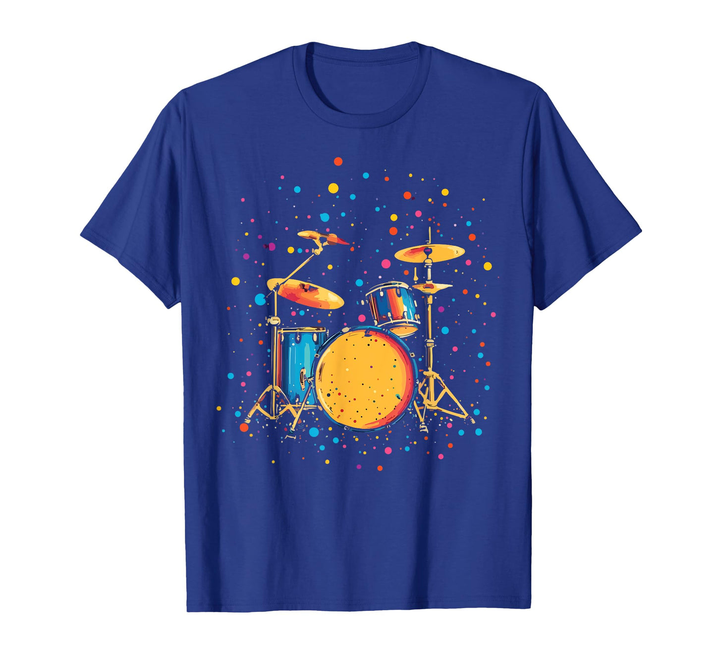 Polka Dots Pop Art Drum Set Funny Drummer Musician Music T-Shirt