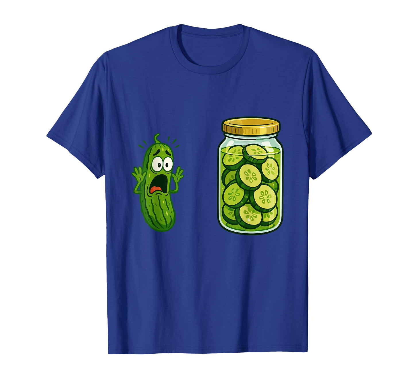 Funny Screaming Pickle jar Cucumber Joke Meme Humor T-Shirt