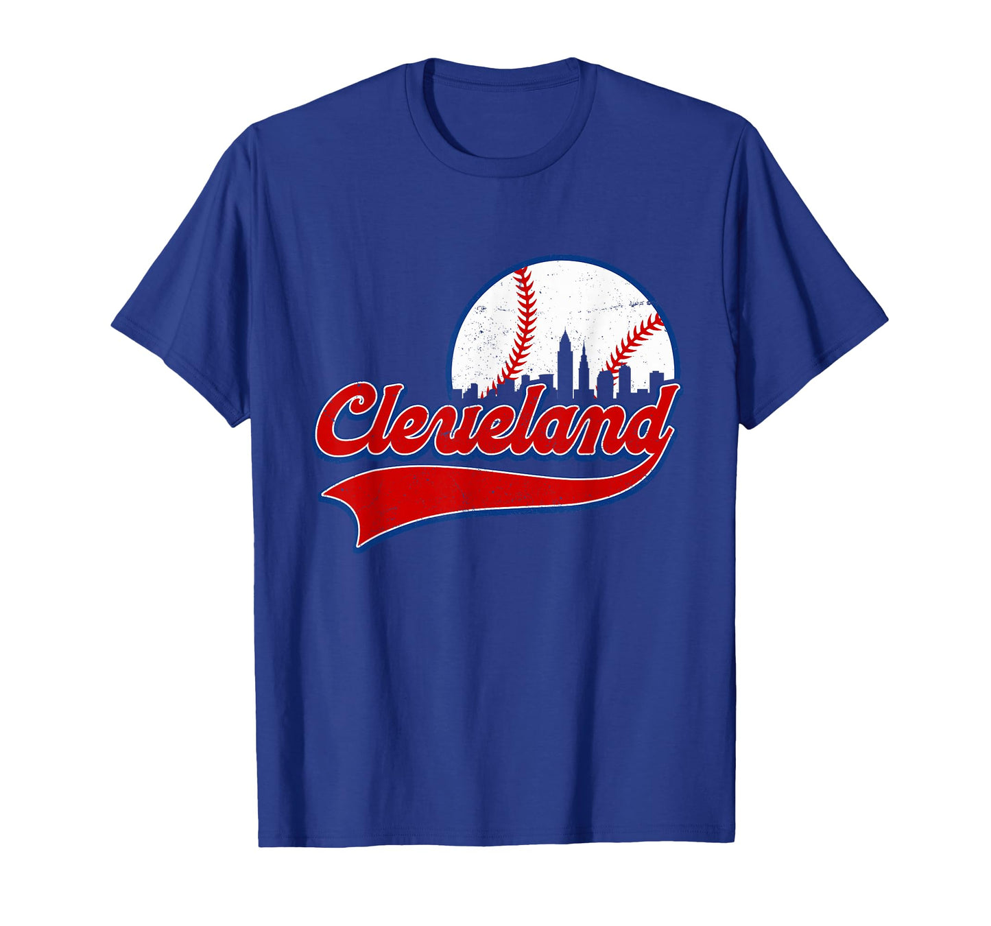 Vintage Cleveland City Downtown Skylines Baseball Fans Lover T-Shirt