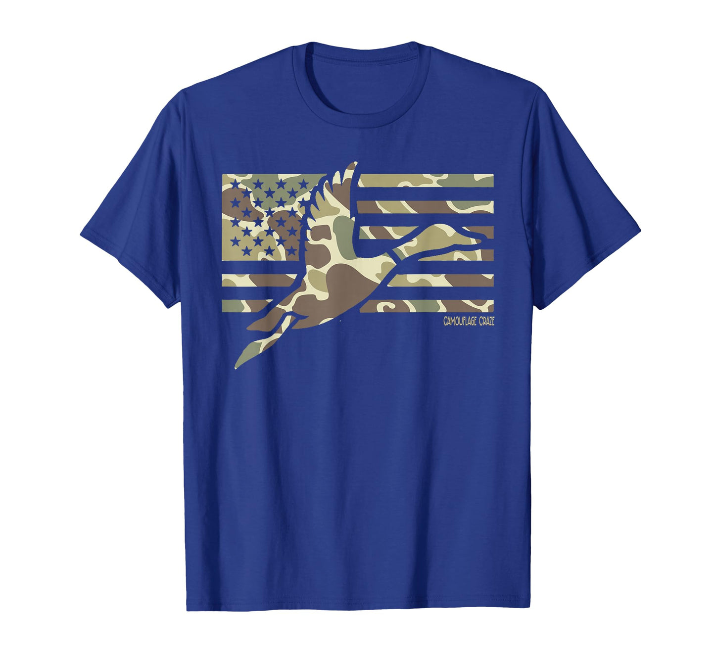 Camo Patriotic Mallard Duck Camouflage Flying Duck Hunting T-Shirt