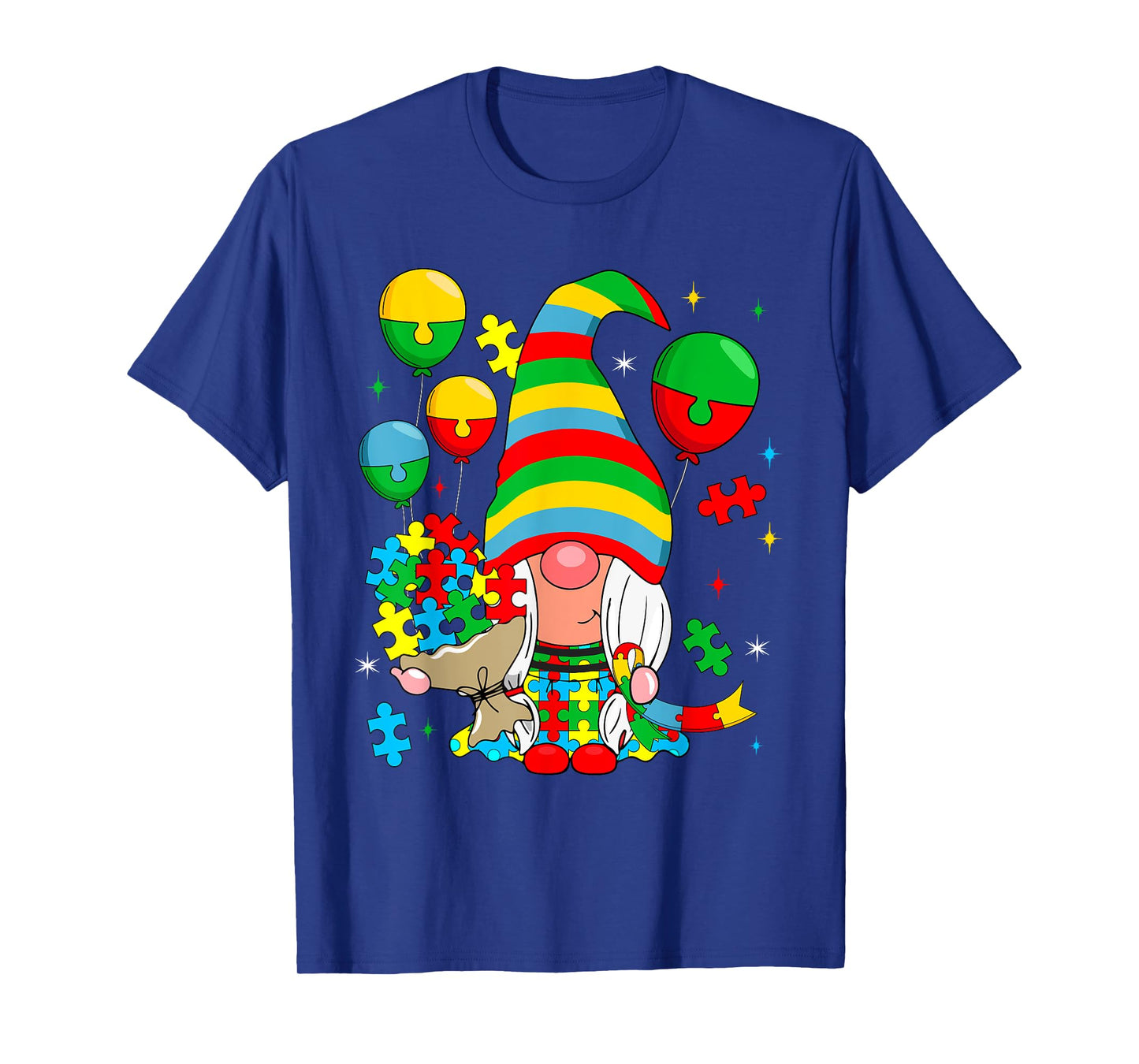 Autism Awareness Ribbon Puzzle Pieces Gnome Costume Proud T-Shirt