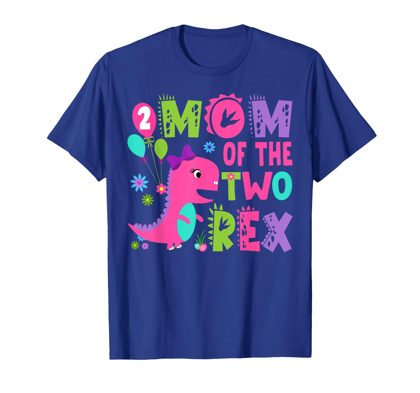 Mom Of The Two Rex 2Nd Birthday Boy Dinosaur T-Rex T-Shirt