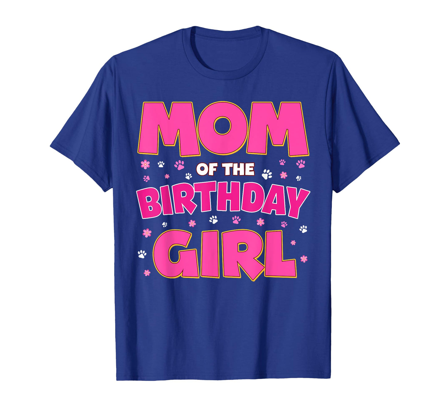 Mom of The Birthday Girl Pink Dog Lover Birthday Family T-Shirt