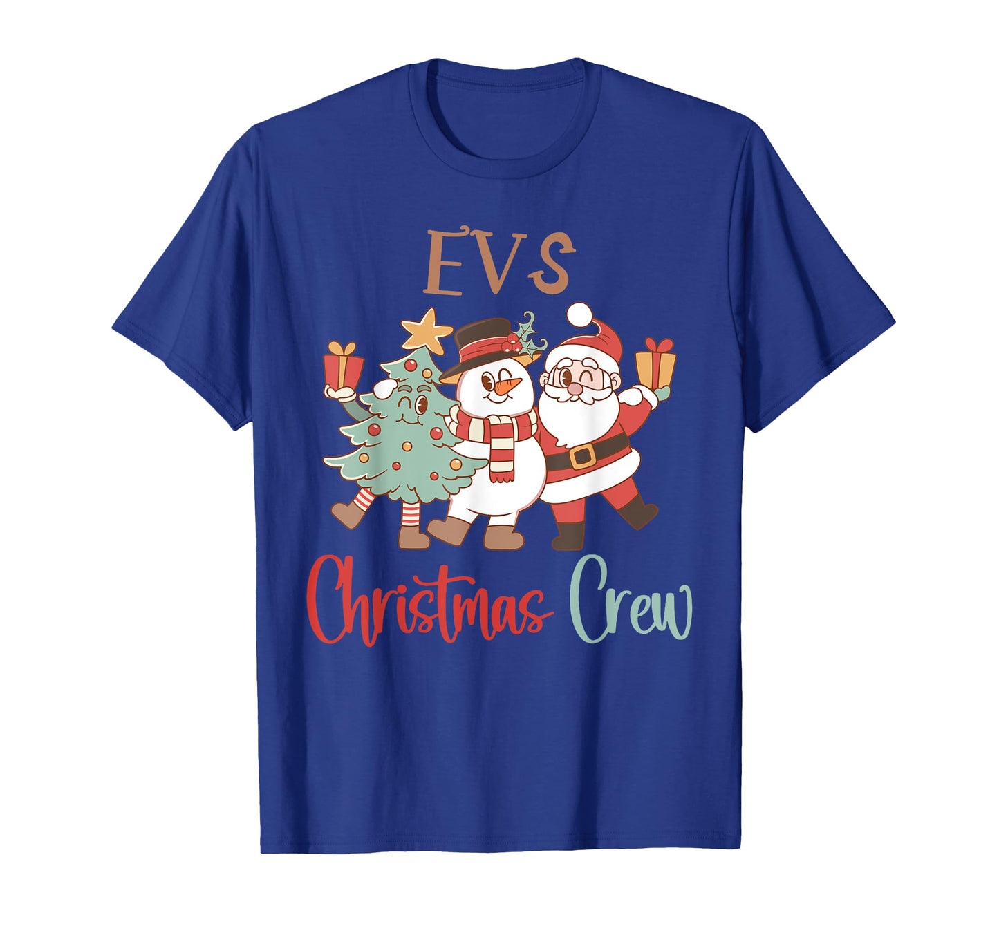 EVS Christmas Crew Santa Snowman Environmental Services Team T-Shirt