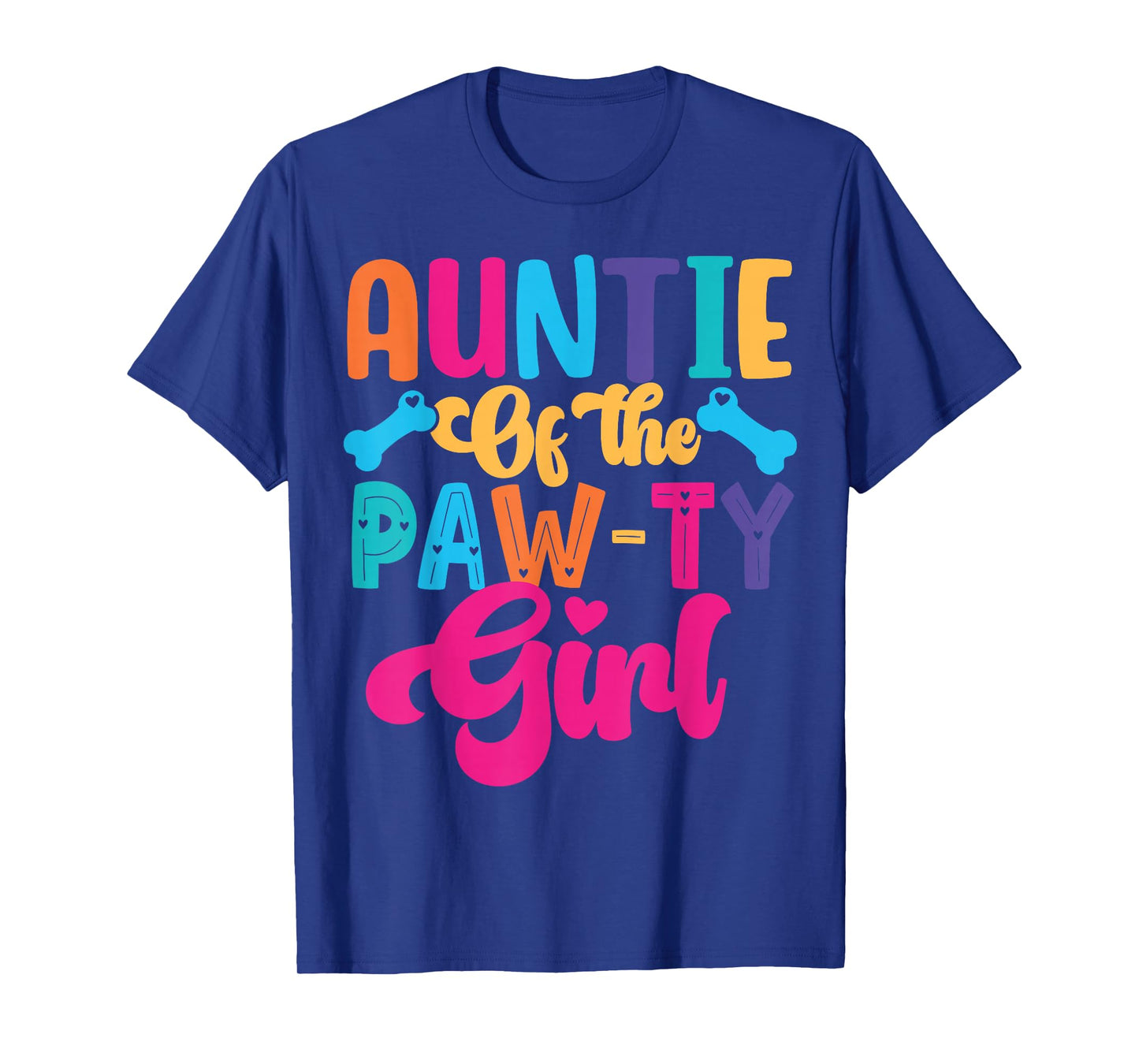 Auntie Of The Birthday Girl Dog Paw Family Matching Party T-Shirt