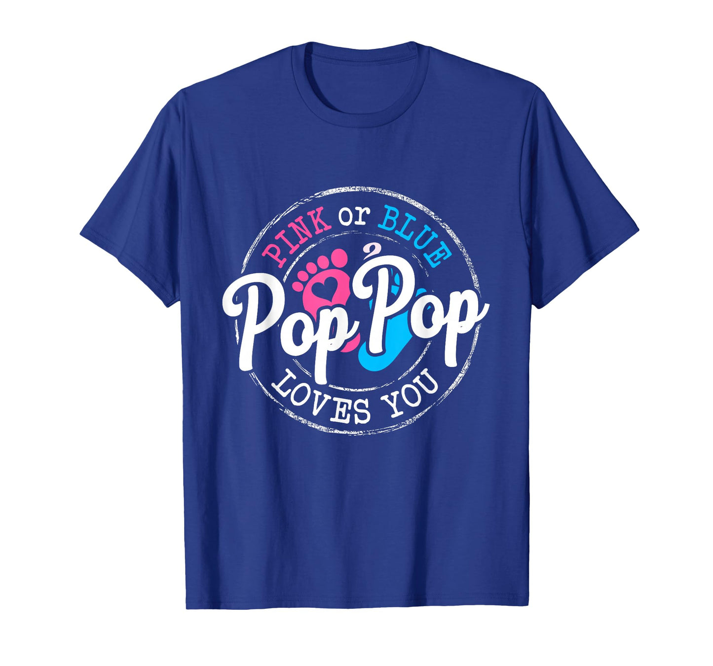 Pink or Blue Pop Pop Loves You Gender Reveal Family T-Shirt