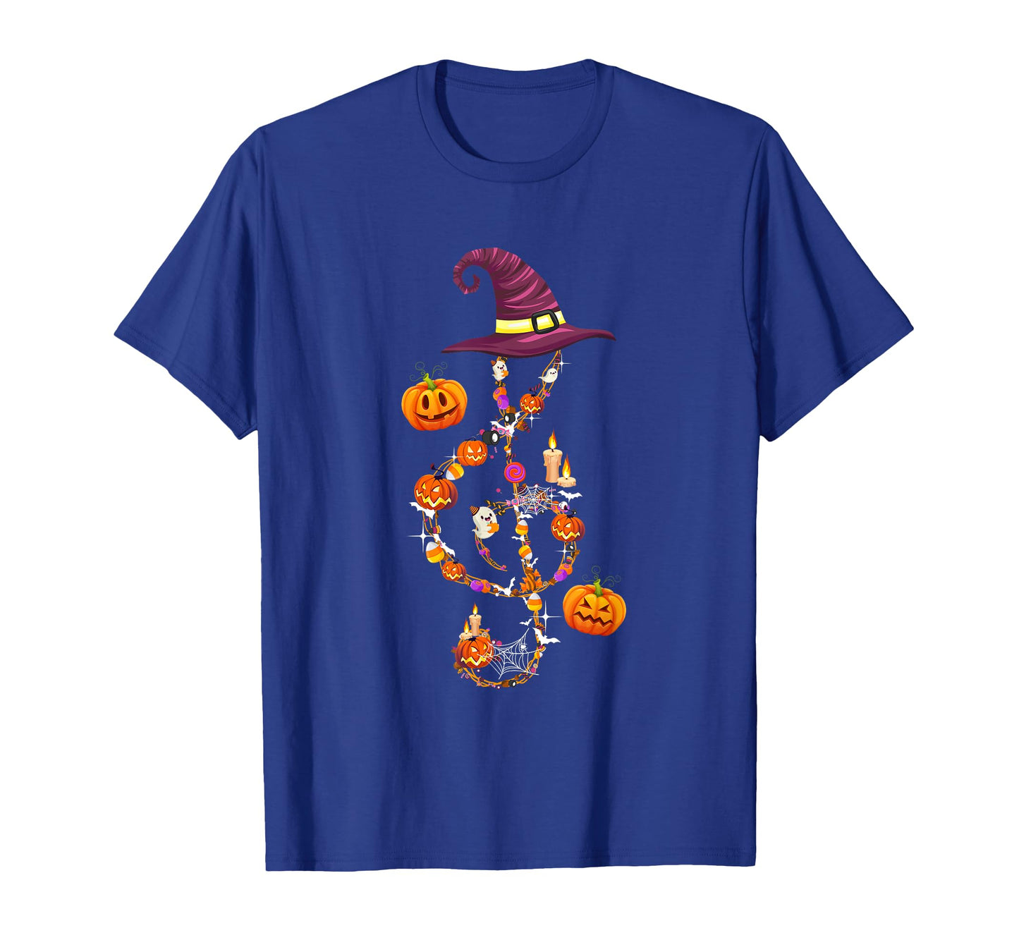 Music Note Symbol Halloween Clef Musical Teacher Music Lover T-Shirt for Men Women Kids