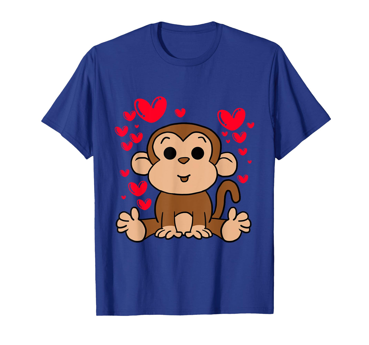 Monkey Love Valentines Day Cute Hearts Romantic Animals T-Shirt