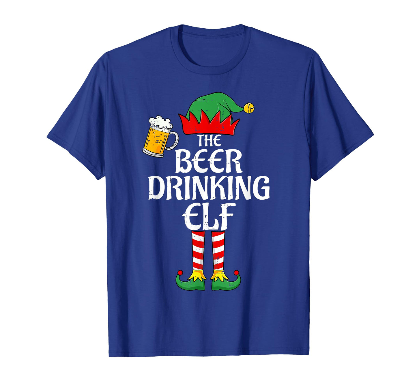 The Beer Drinking Elf Christmas Family Matching Xmas Funny T-Shirt
